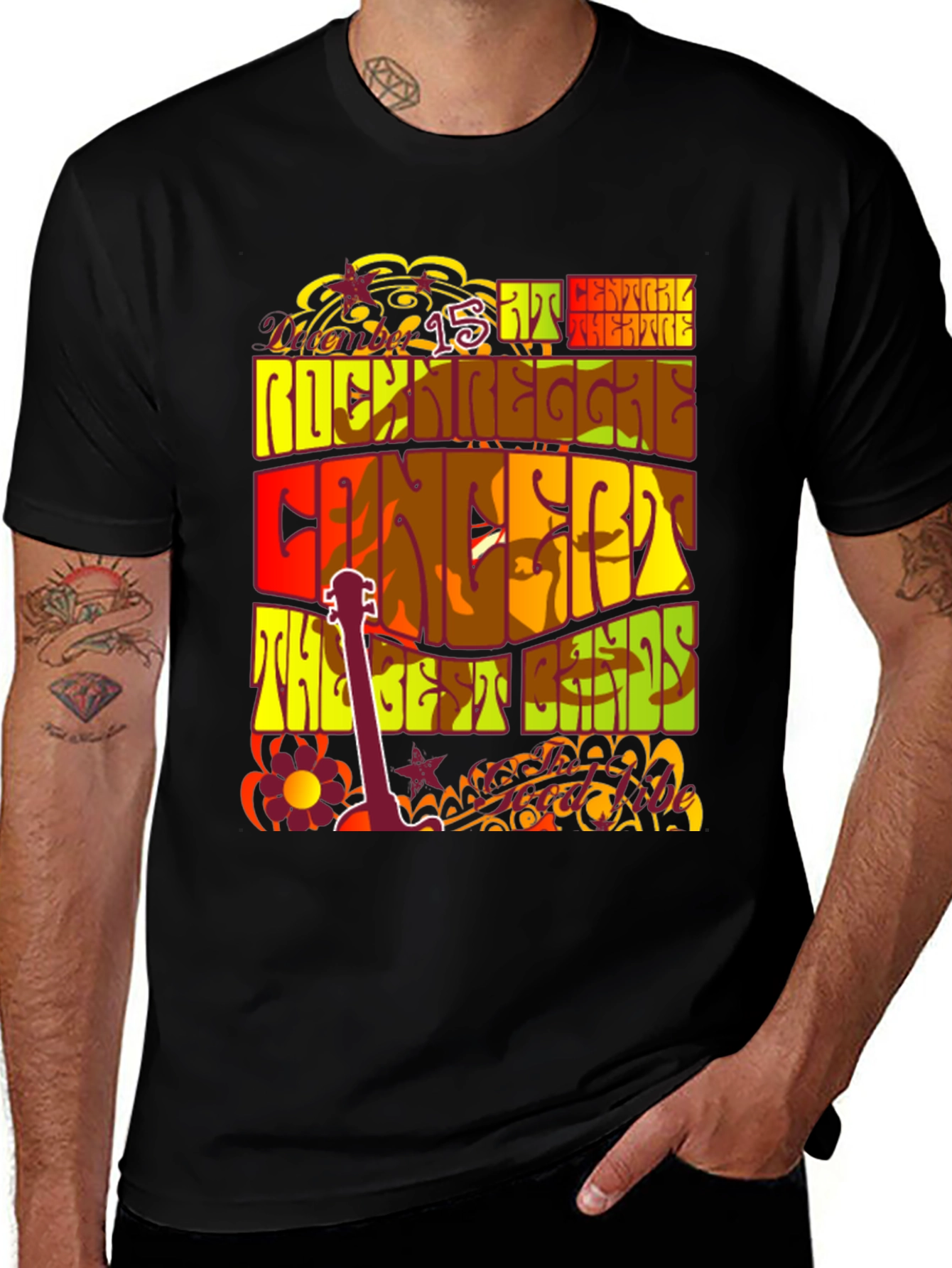 Variant 9 of Retro Rock Reggae Concert Tee
