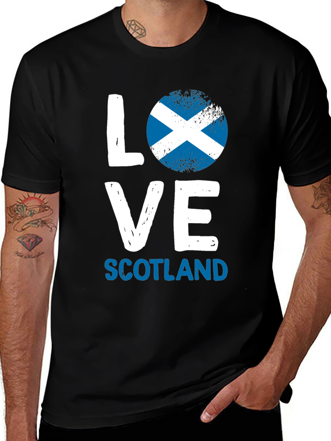Love Scotland T-Shirt, Scottish Flag Graphic Tee