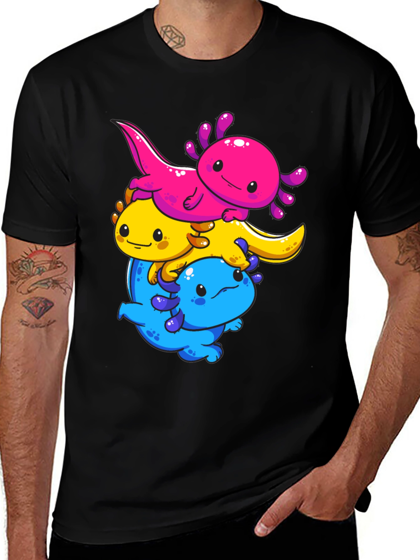 Variant 16 of Axolotl Stack T-Shirt - Kawaii Style