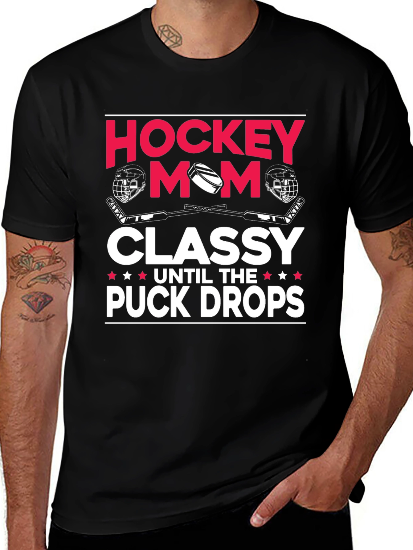 Variant 3 of Hockey Mom Classy Until The Puck Drops T-Shirt