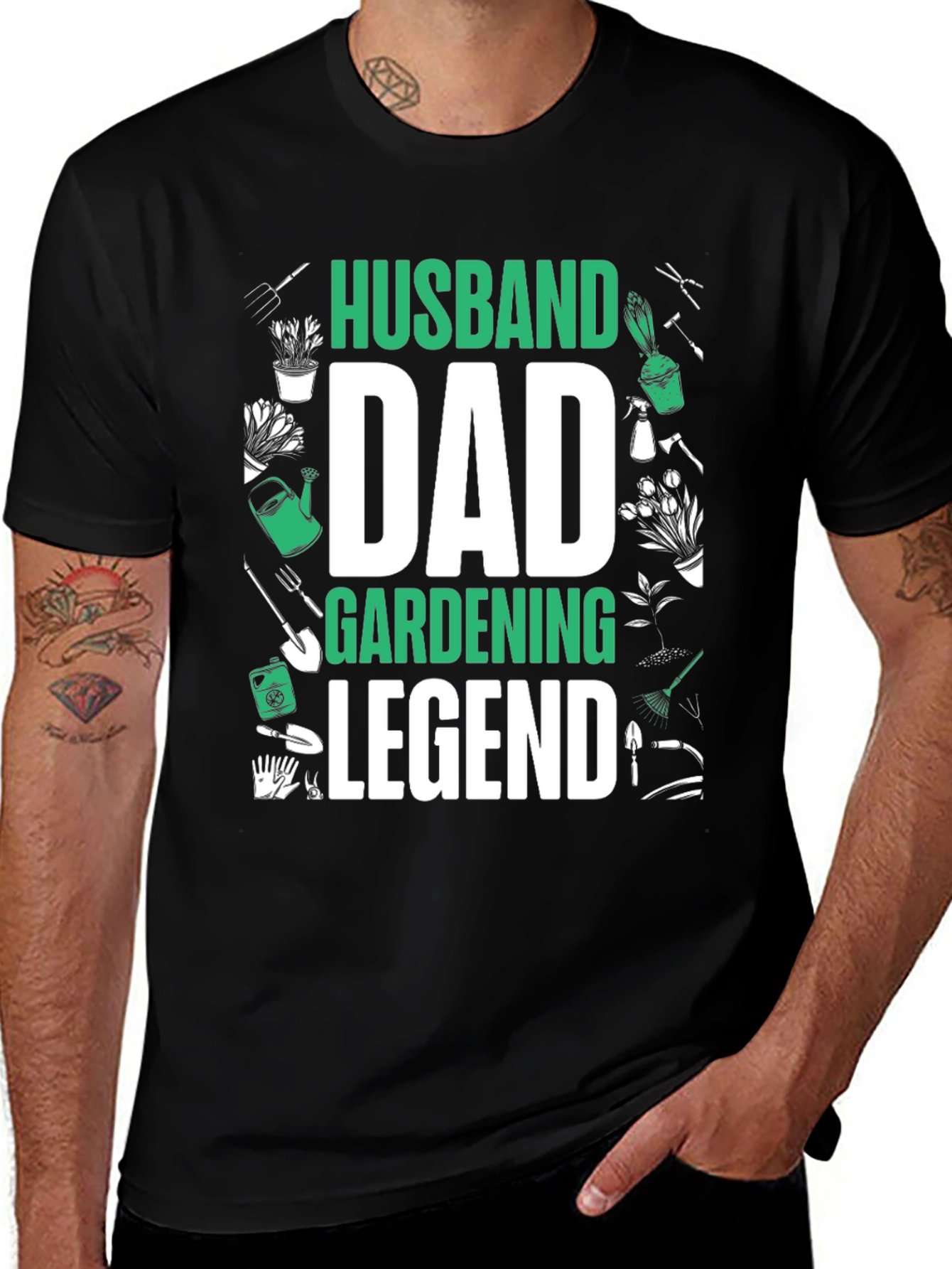 Variant 25 of Husband Dad Gardening Legend Graphic Tee