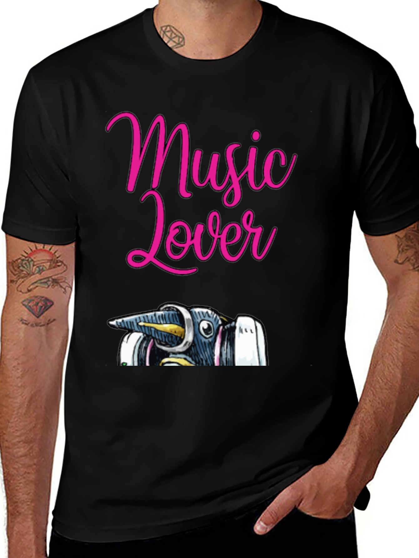 Variant 29 of Music Lover Penguin Graphic Tee