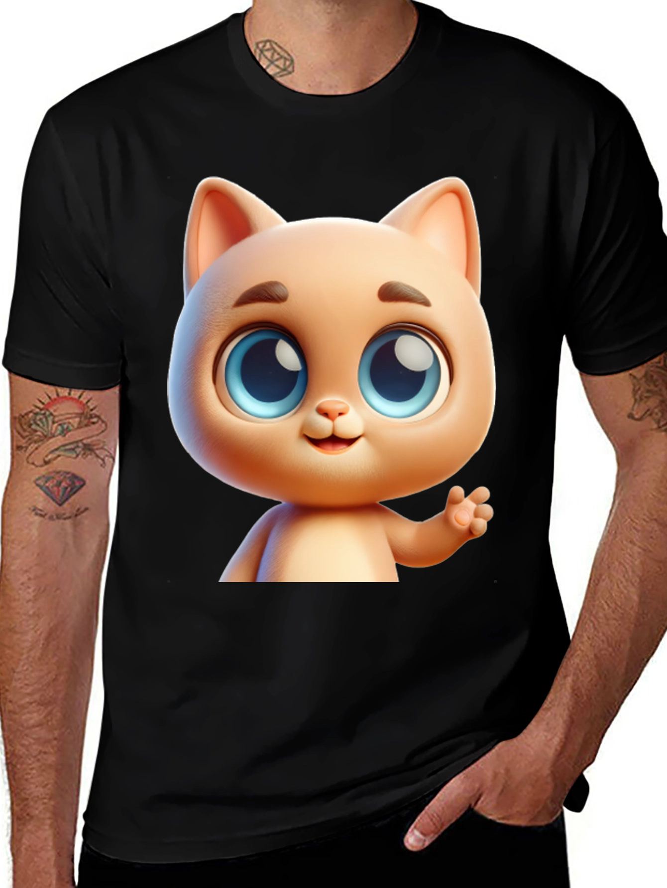 Variant 14 of Cute Cartoon Cat Graphic T-Shirt