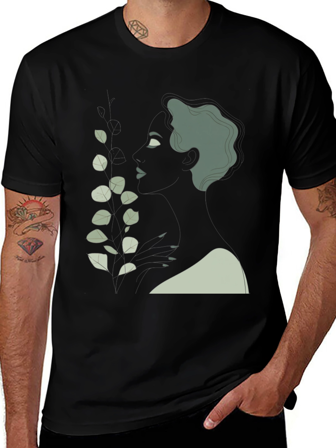Variant 10 of Abstract Woman T-Shirt - Unique Minimalist Design