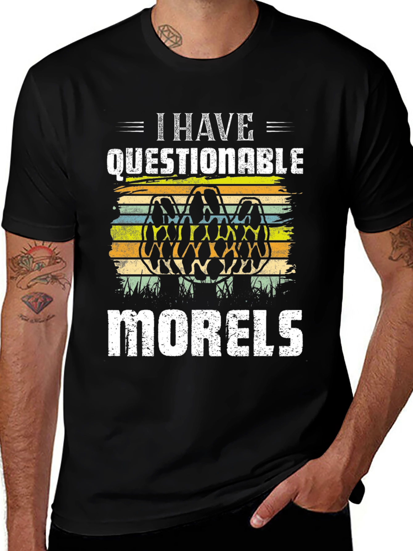 I Have Questionable Morels Funny Morel Mushroom Hunter T-Shirt