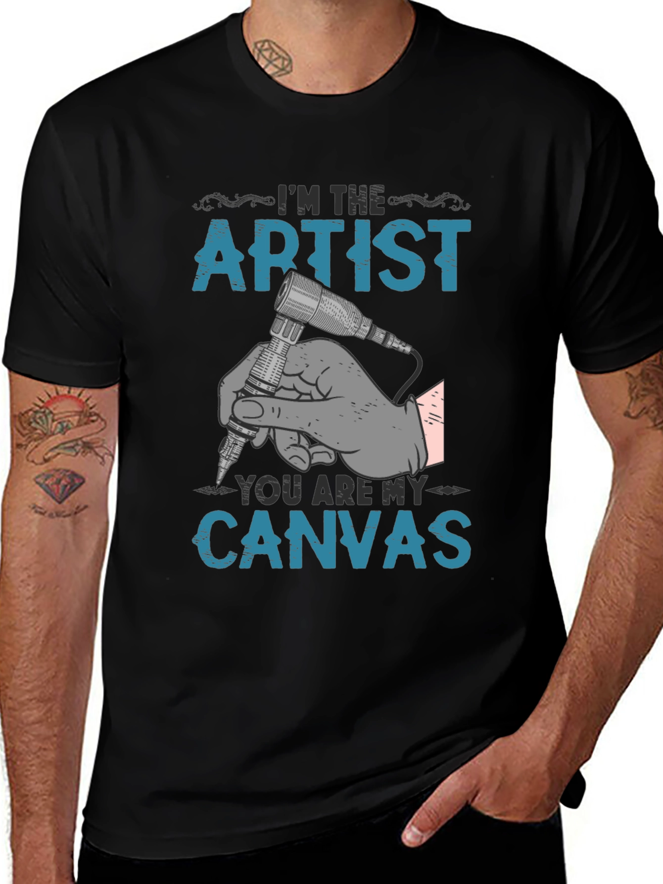 Variant 12 of Artist Canvas T-Shirt - Tattoo Design
