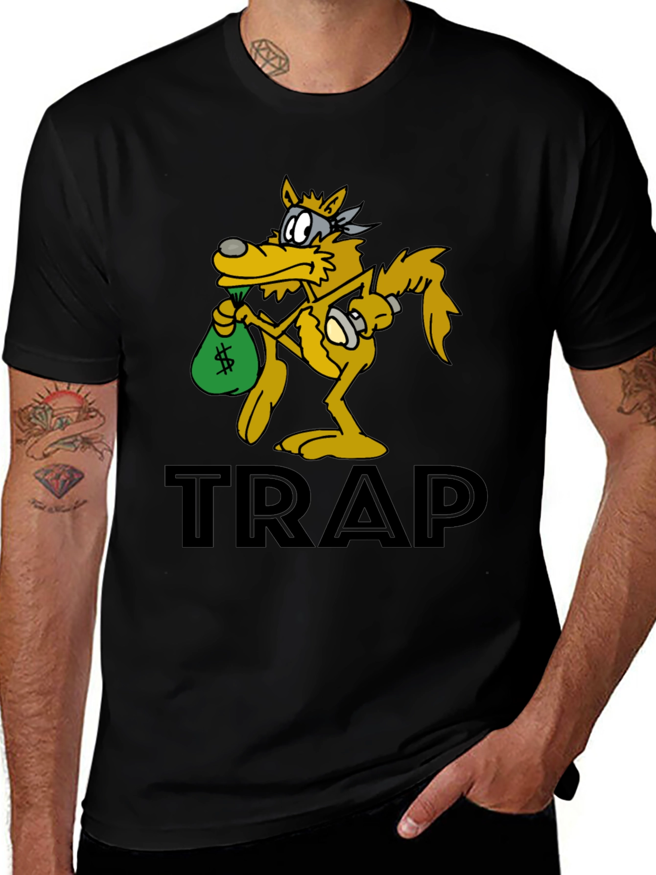 Variant 13 of Trap Wolf Graphic Tee - Streetwear Style