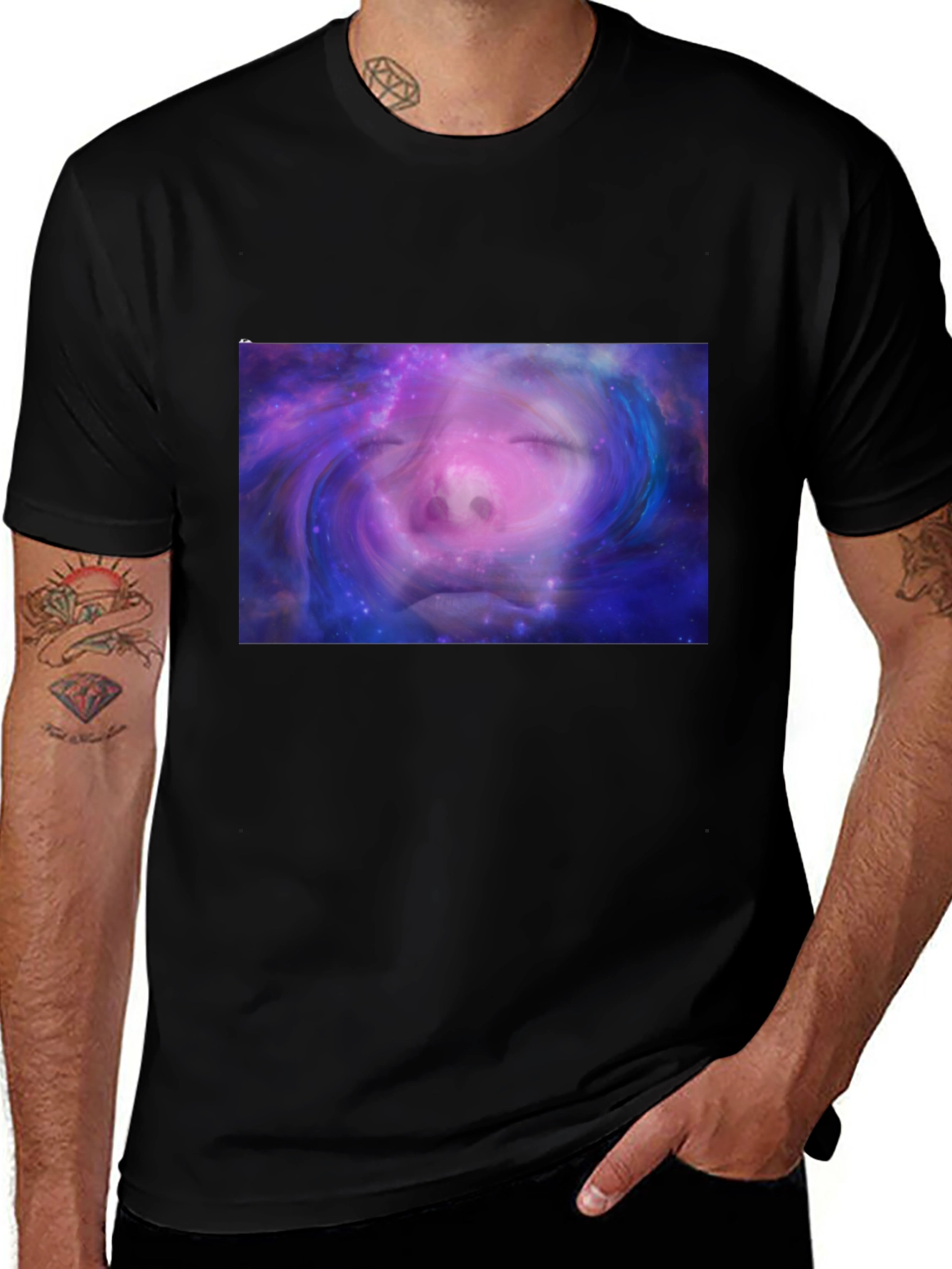 Variant 19 of Cosmic Dream T-Shirt - Galactic Face Design
