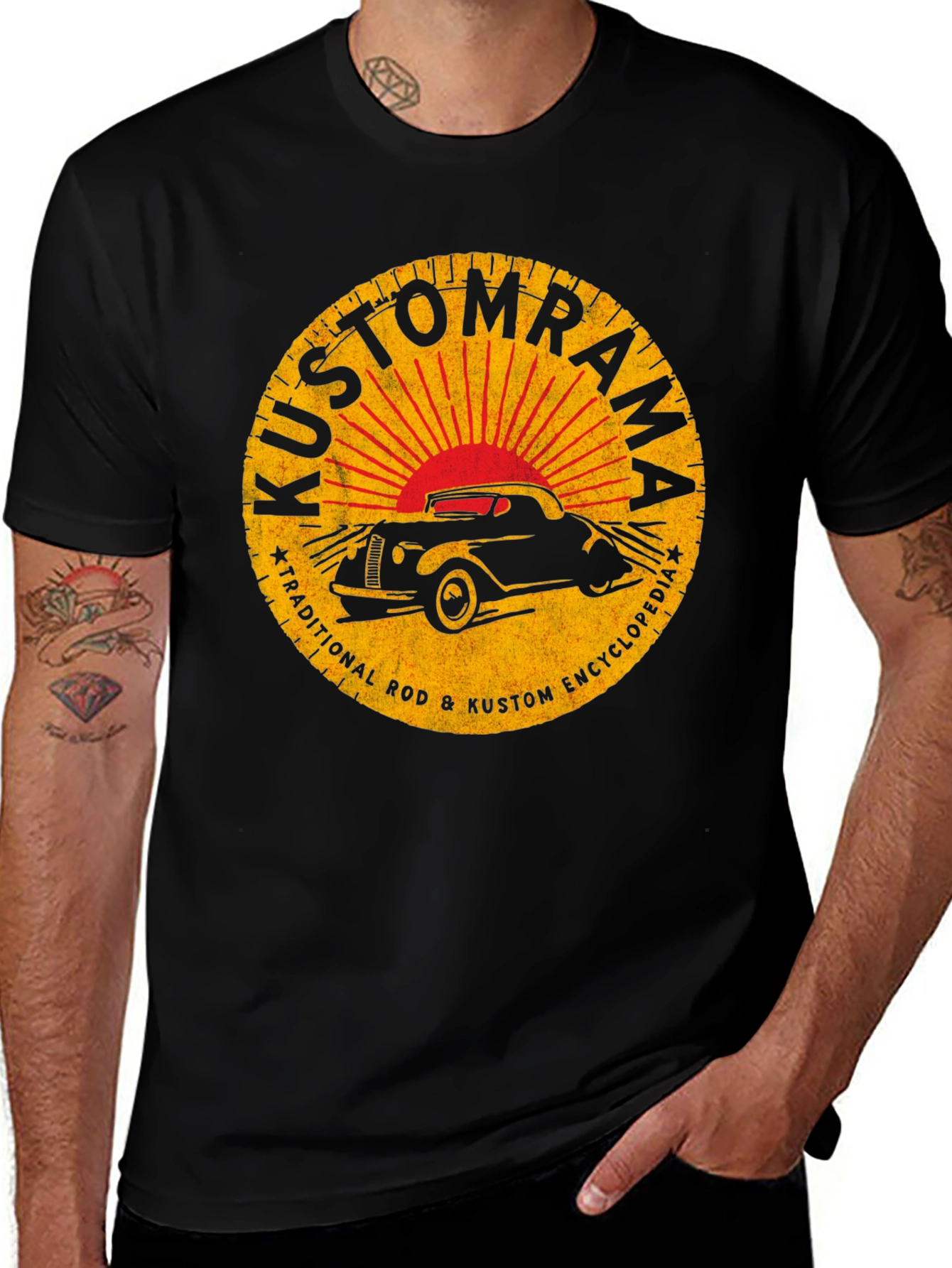 Kustomrama Car Graphic T-Shirt - Retro Automotive Style