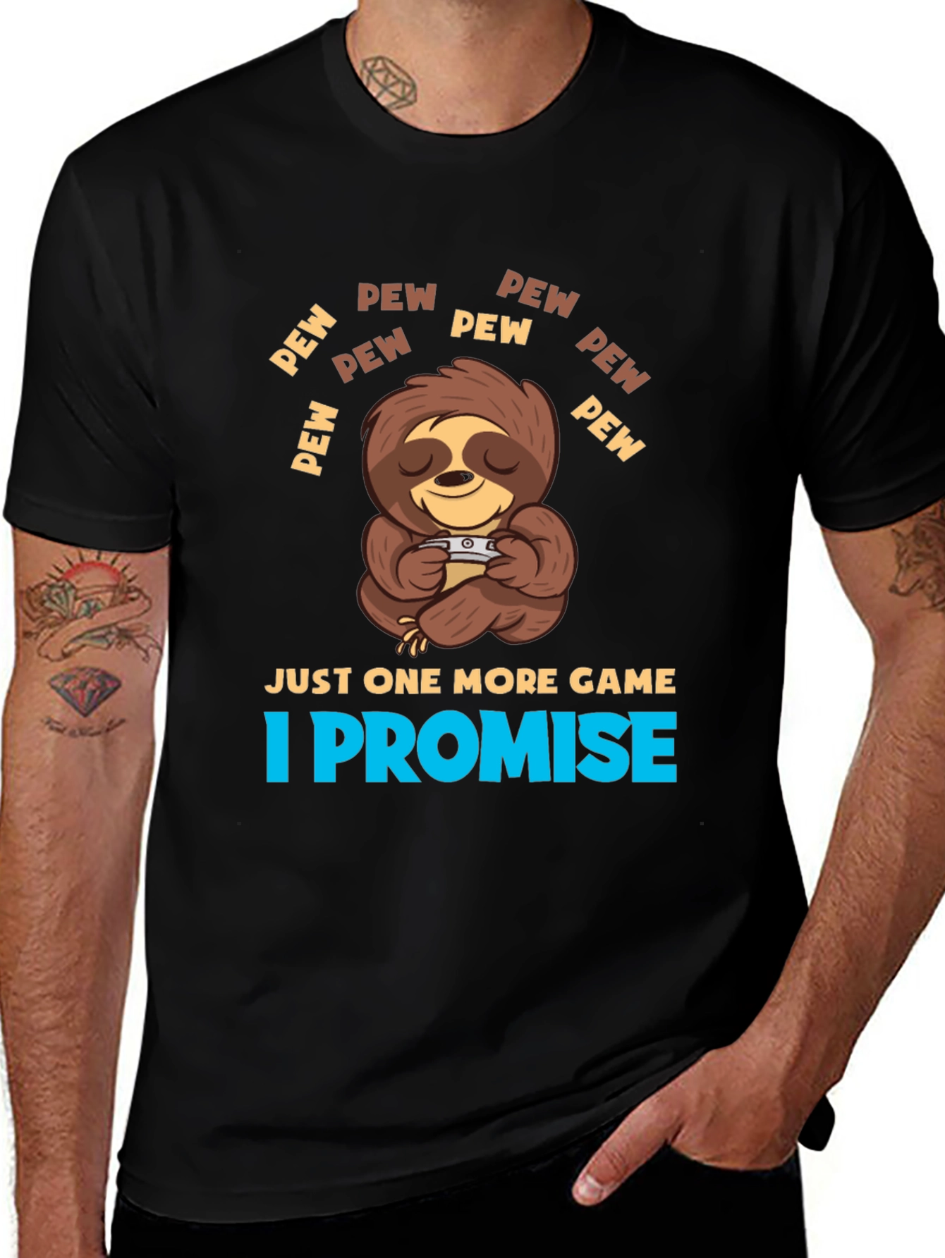 Variant 23 of Gamer Sloth T-Shirt: Just One More Game, I Promise