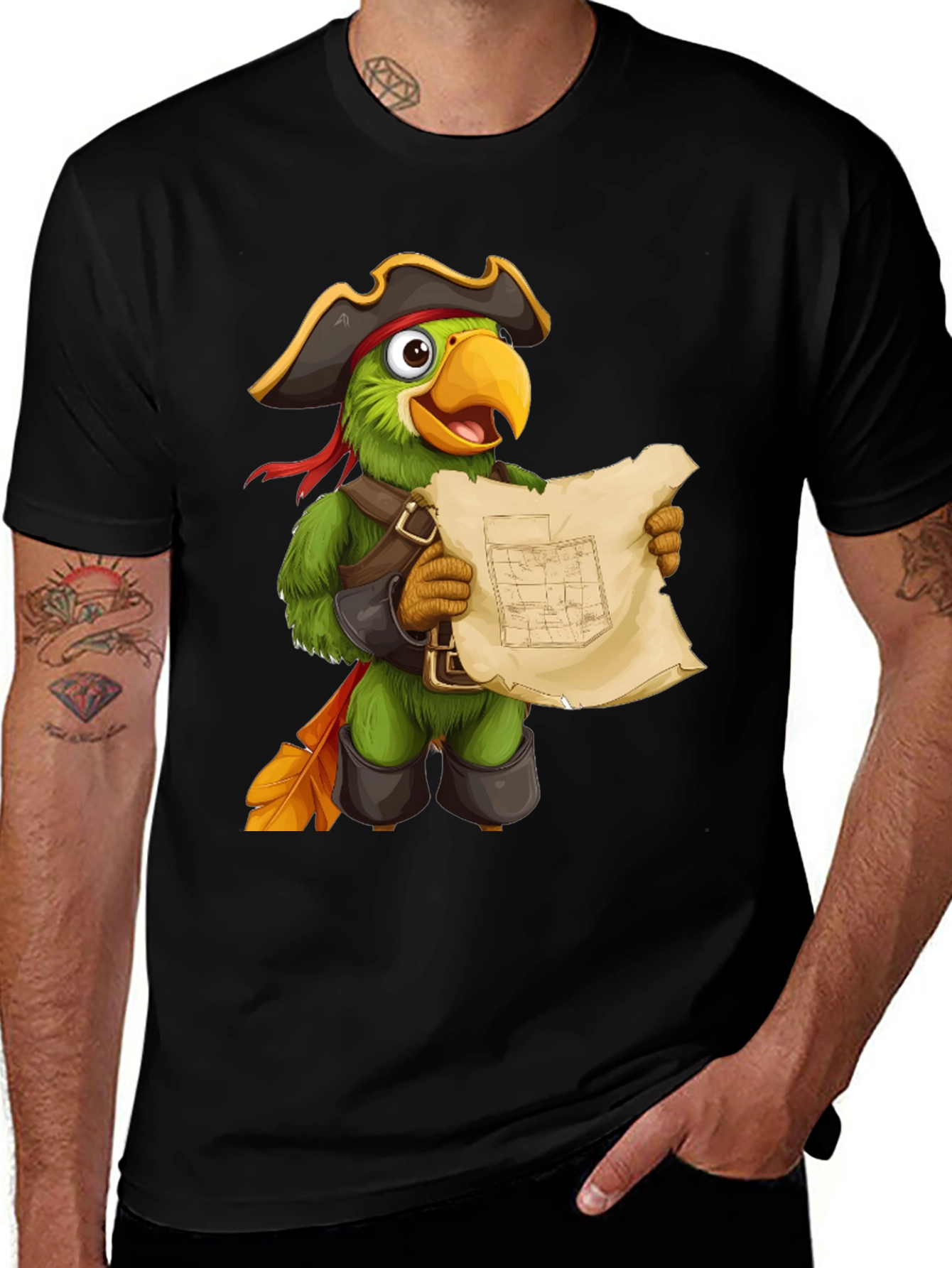 Variant 18 of Parrot Pirate T-Shirt - Funny Cartoon Bird Tee