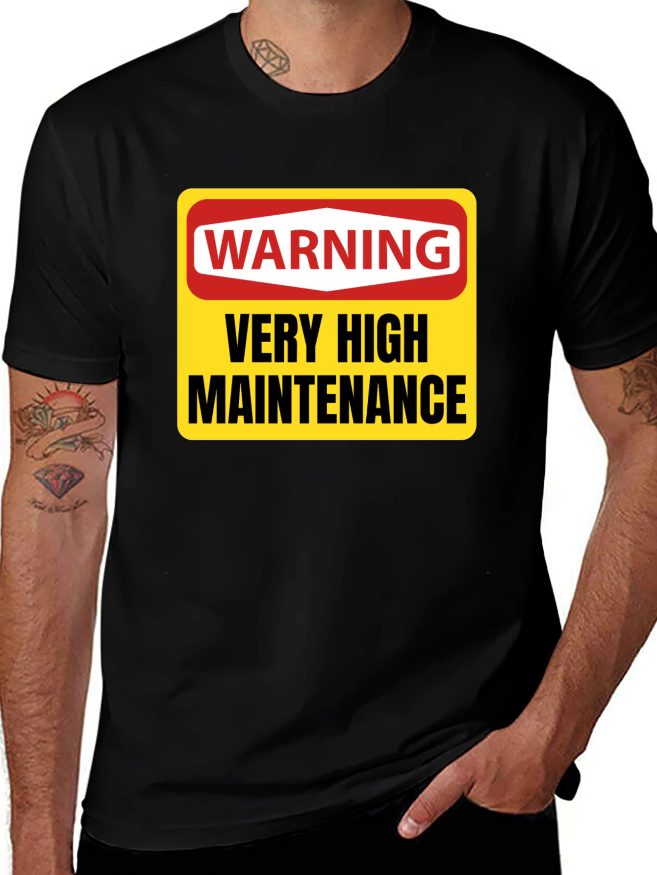 Variant 2 of Warning Very High Maintenance T-Shirt - Funny Novelty Tee