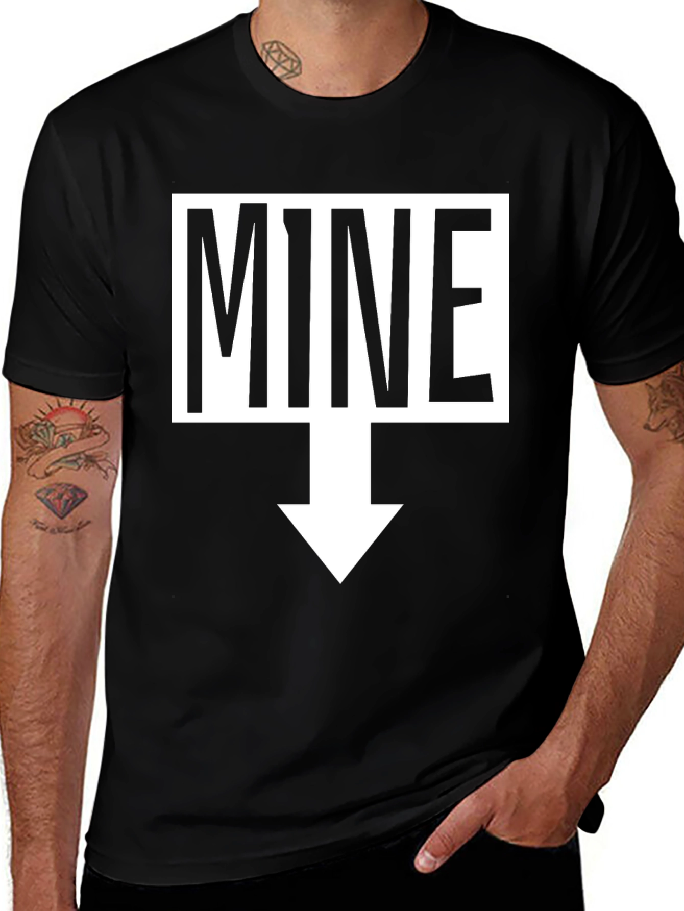 Variant 5 of Humorous "MINE" Arrow T-Shirt