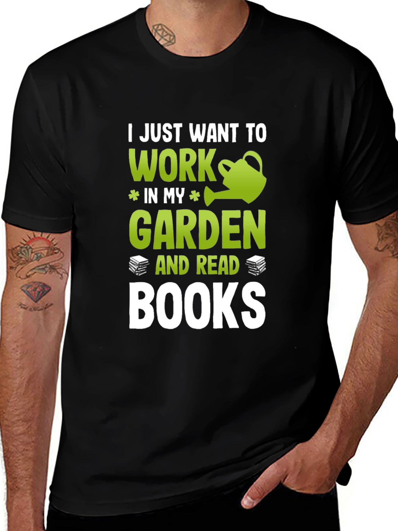 Variant 28 of Gardener's Delight T-Shirt: Work, Garden, Read