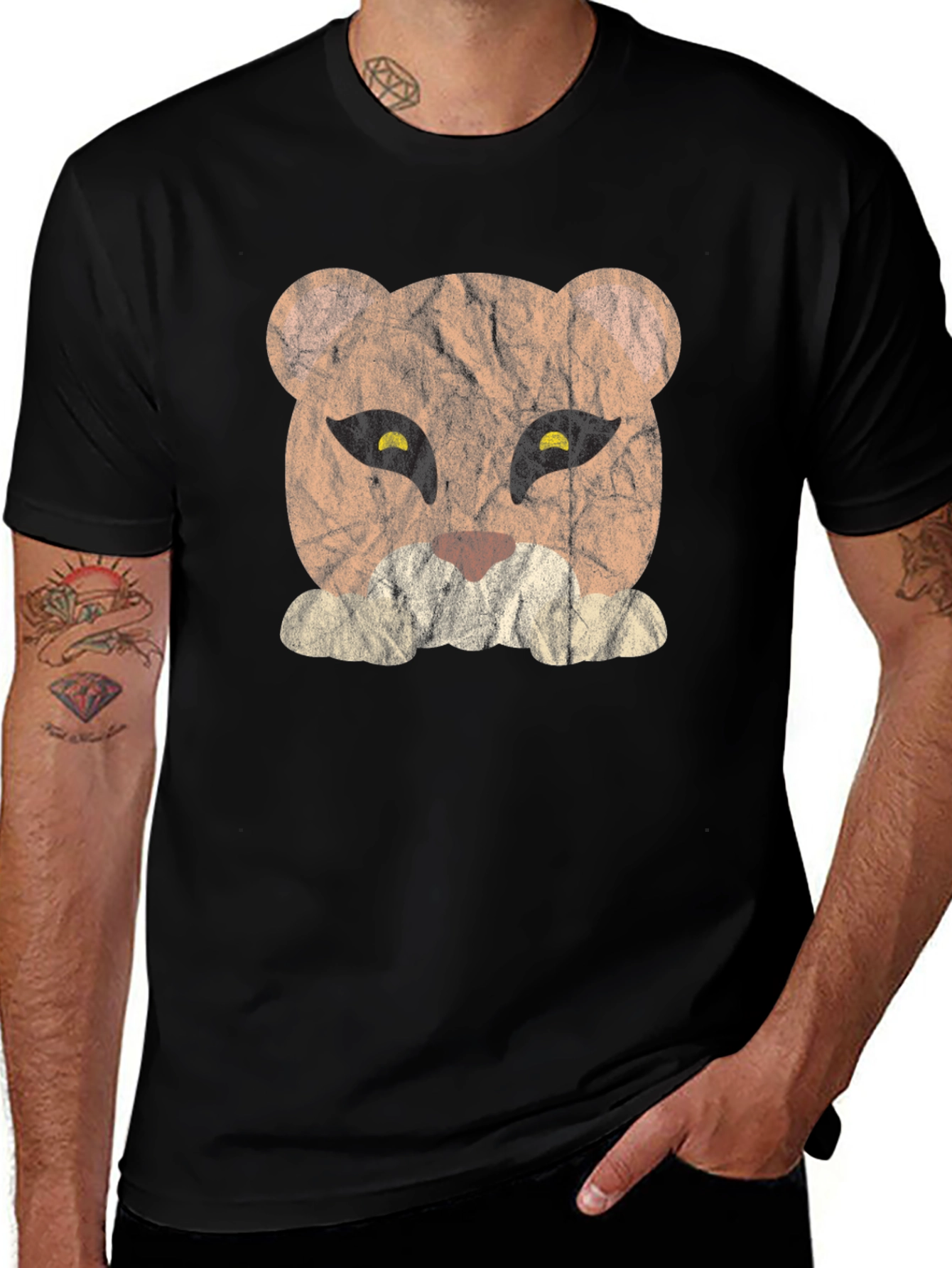 Variant 17 of Lioness Graphic Tee - Distressed Design