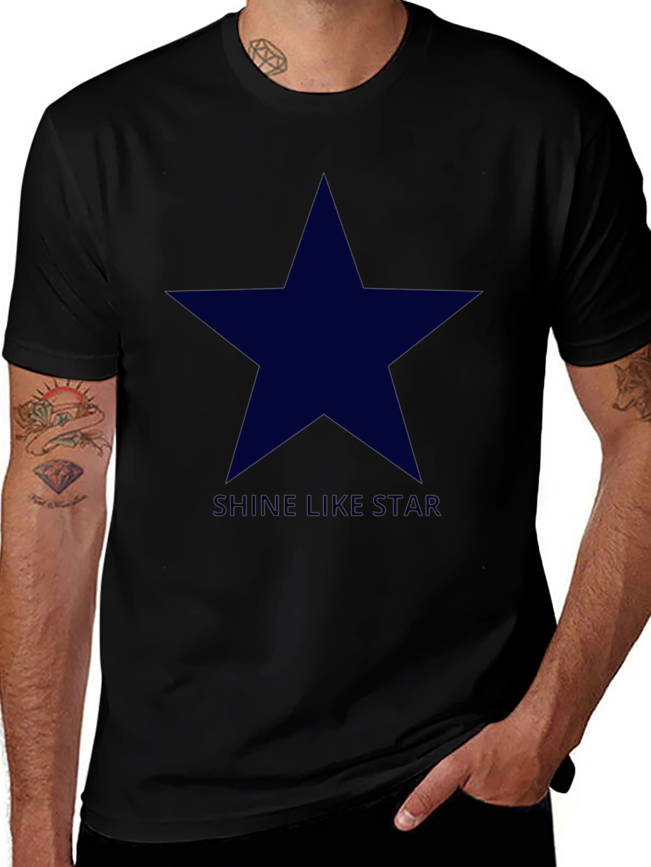 Variant 21 of Shine Like Star - Men's Black Graphic Tee