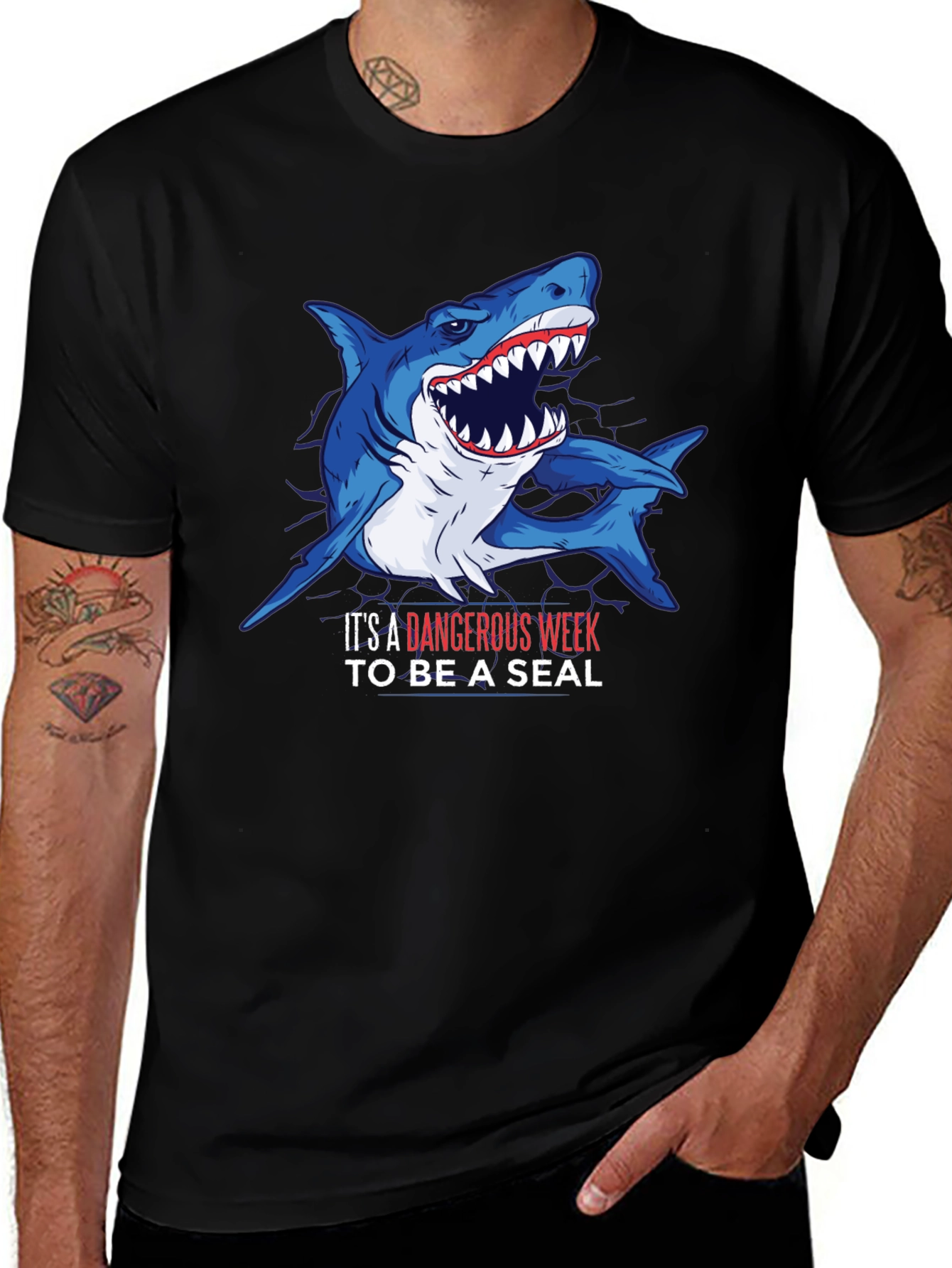 Variant 25 of Shark Week T-Shirt - It's A Dangerous Week