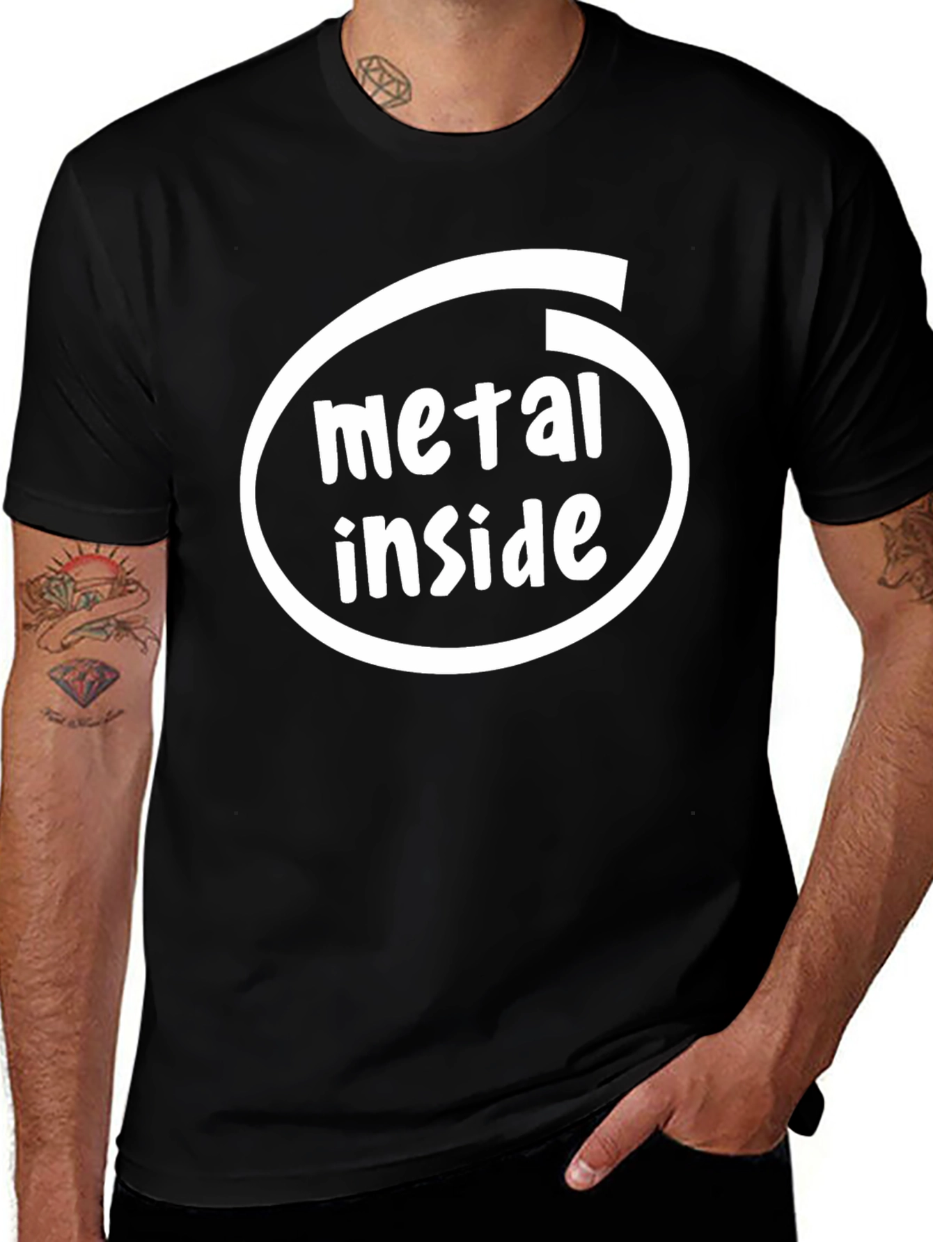 Variant 19 of Metal Inside Black T-Shirt - Funny Graphic Tee