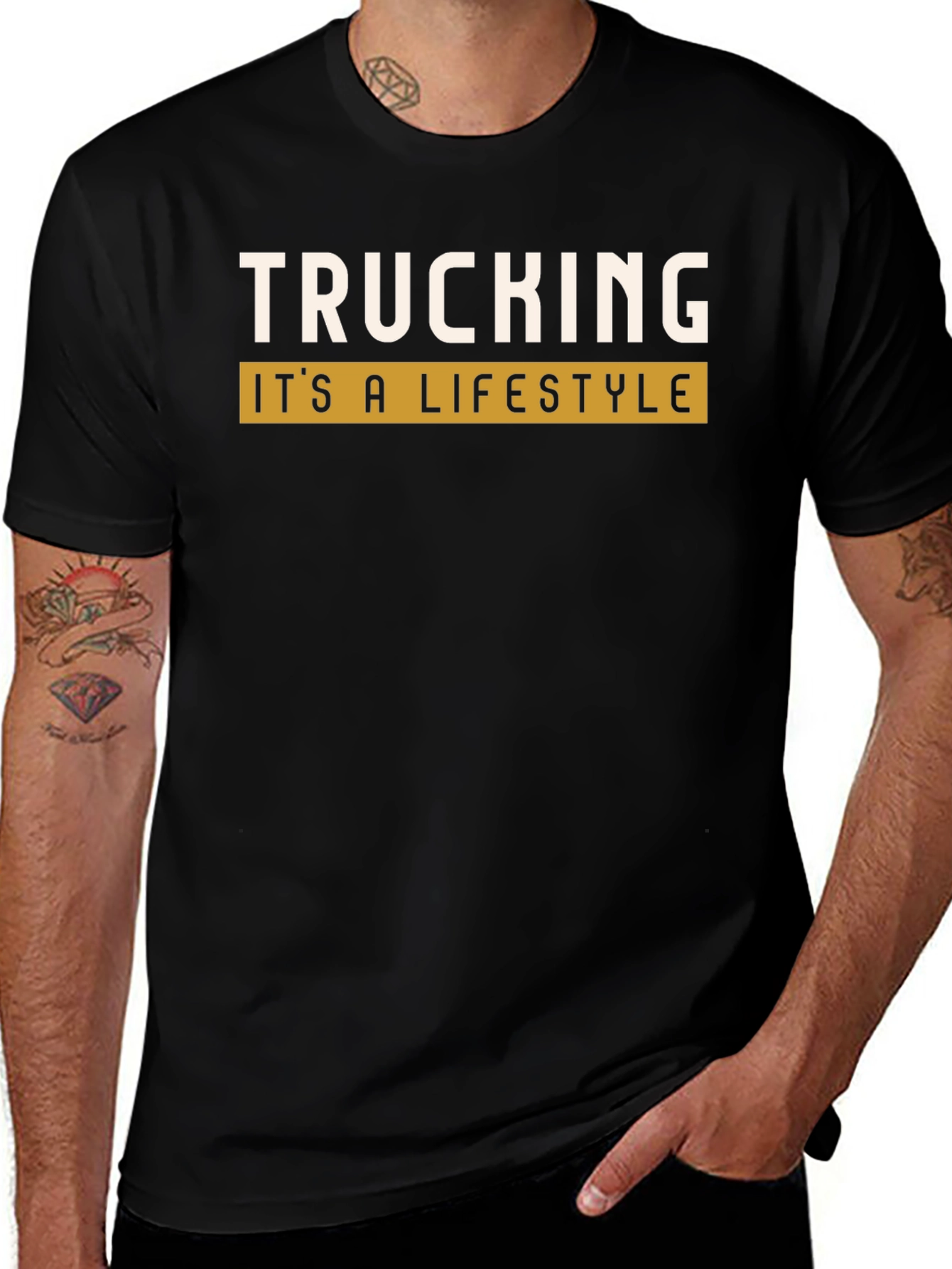 Variant 24 of Trucking Lifestyle Black T-Shirt