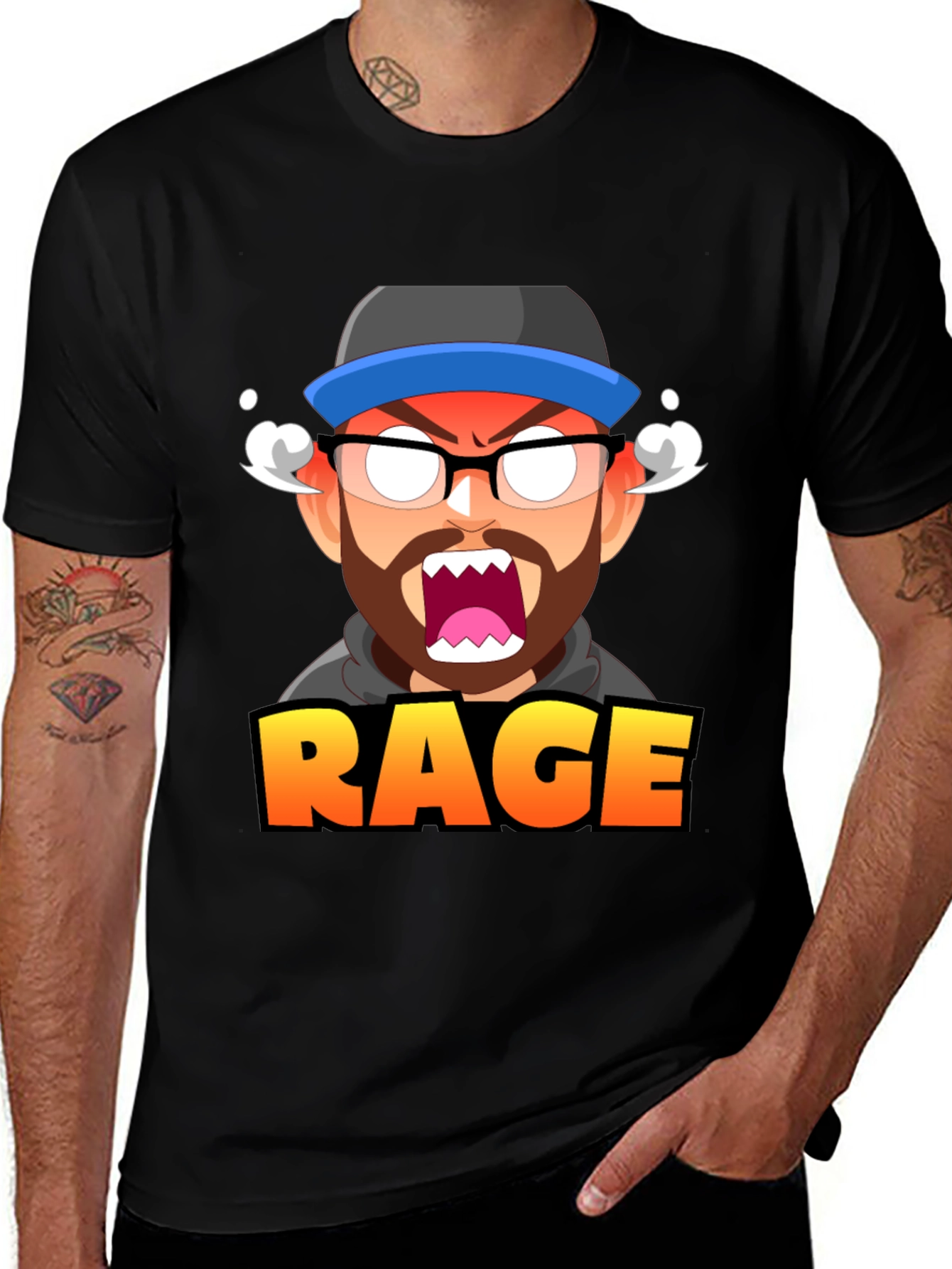 Black Rage Mode Graphic Tee - Gamer Inspired T-Shirt main image