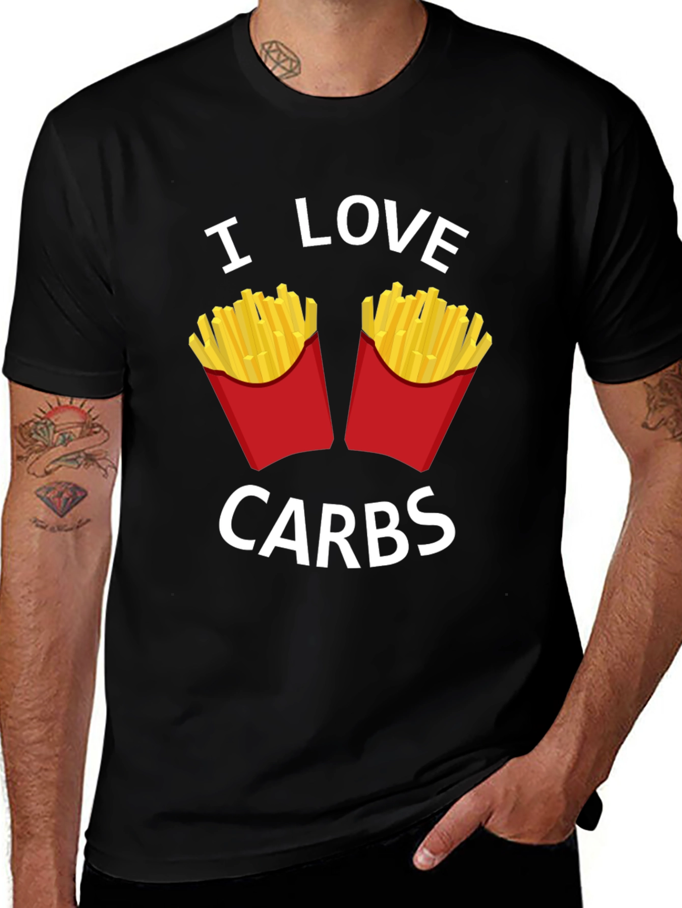 Variant 21 of I Love Carbs Funny Food T-Shirt