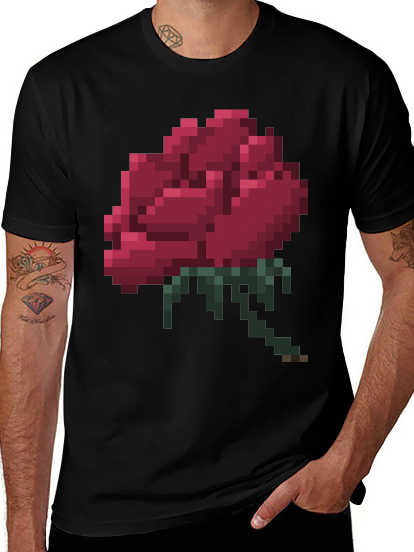Variant 30 of Pixel Rose T-Shirt - Gamer Style