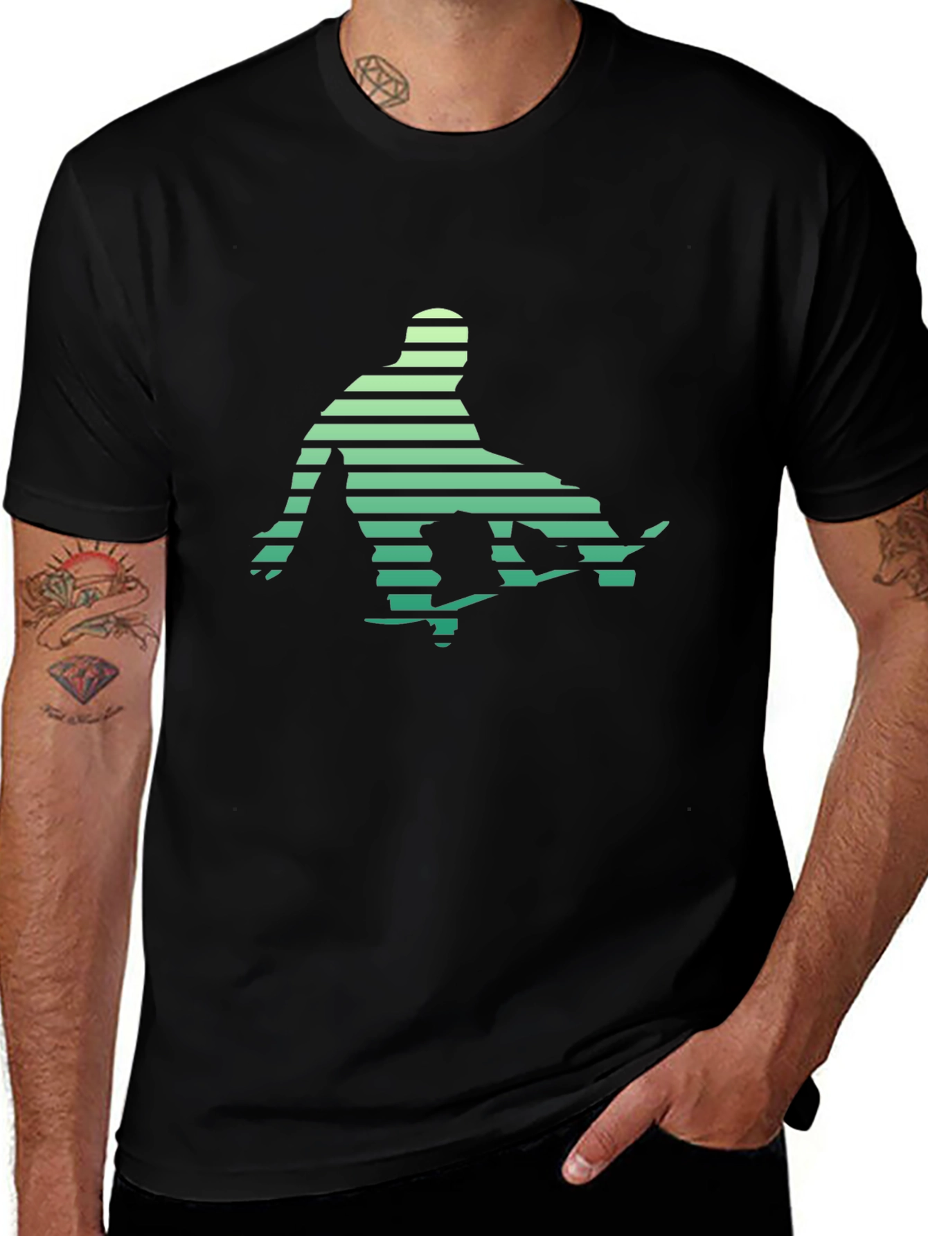 Variant 24 of Retro Skateboarder Graphic Tee - Black