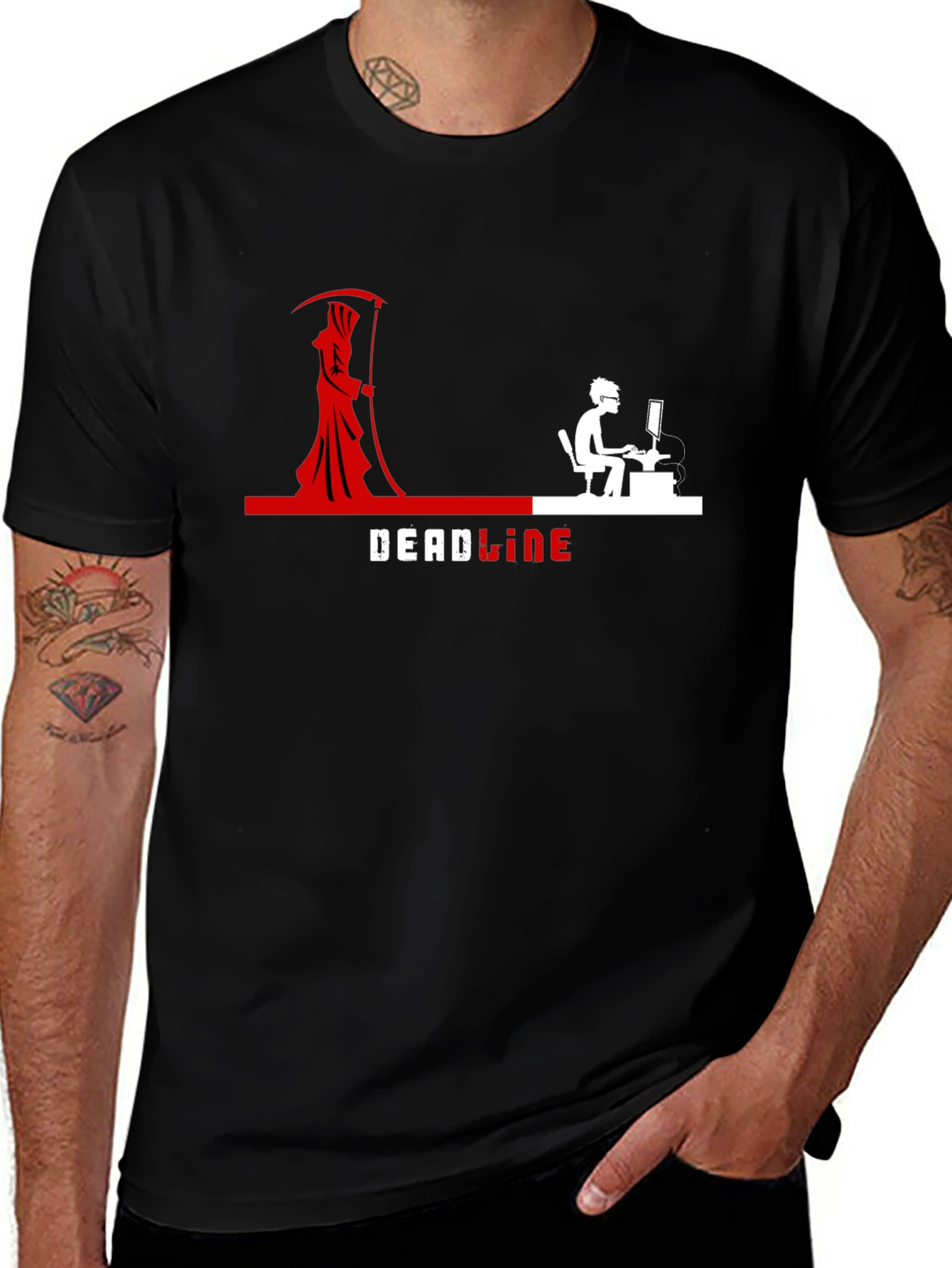 Variant 26 of Deadline Grim Reaper T-Shirt - Funny Programmer Tee