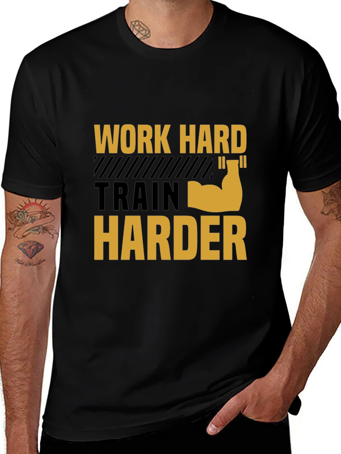 Variant 8 of Work Harder T-Shirt - Gym Motivation