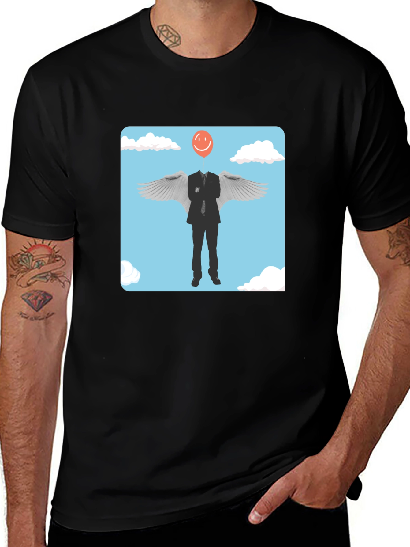 Variant 7 of Smiling Balloon Angel Graphic Tee