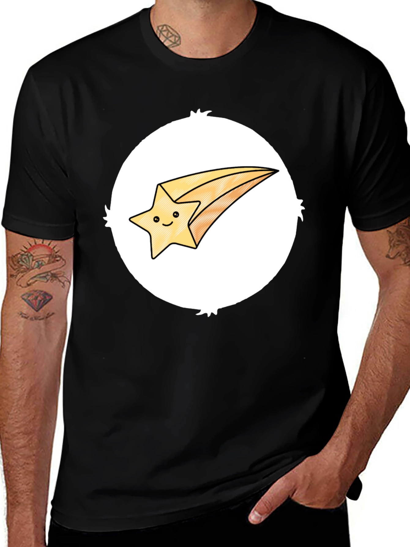 Variant 7 of Shooting Star Graphic Tee - Black