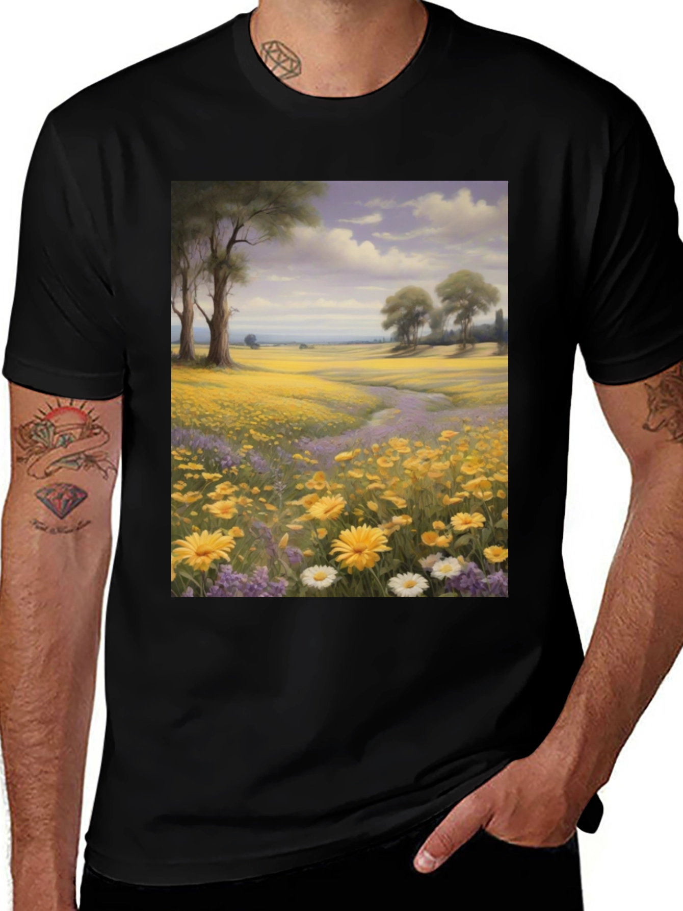 Variant 24 of Floral Meadow Graphic Tee - Nature Lover's T-Shirt
