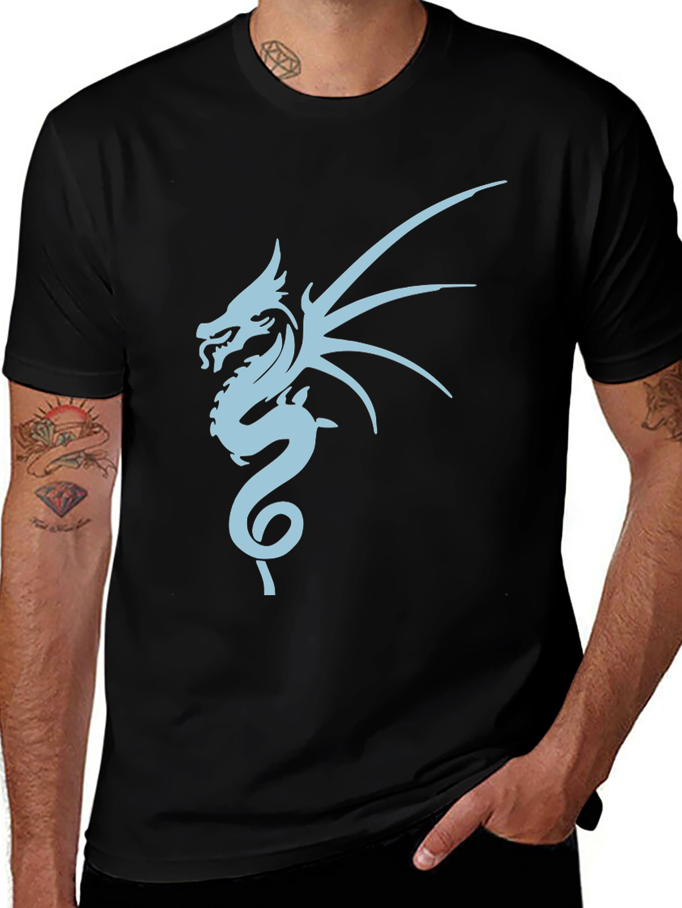 Variant 11 of Dragon Graphic Black T-Shirt