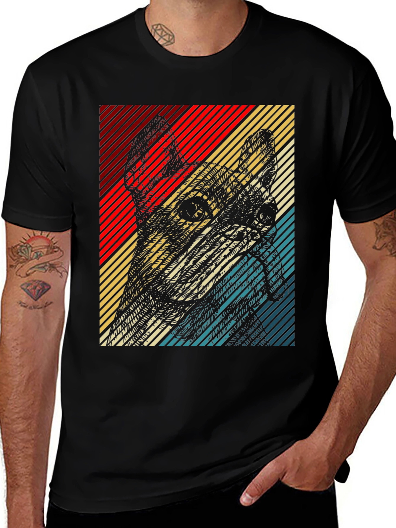 Variant 27 of Retro Dog Graphic T-Shirt -  Vintage Style Tee