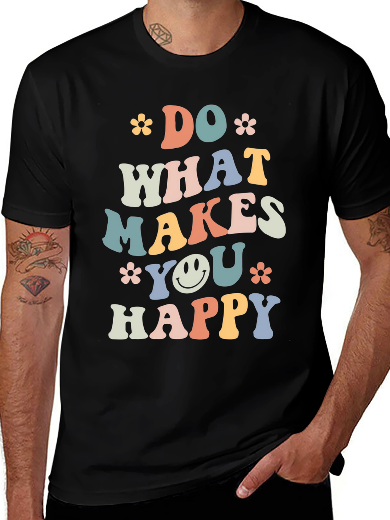 Variant 8 of Retro Graphic Tee: Do What Makes You Happy