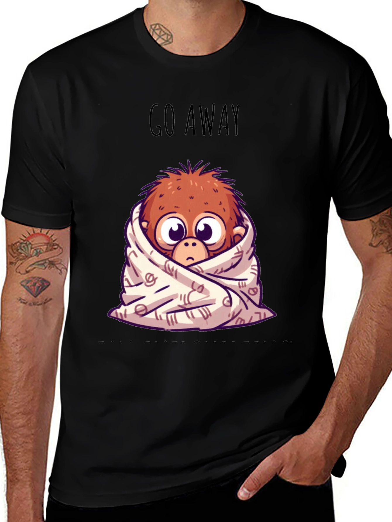 Variant 24 of Cozy Monkey Graphic T-Shirt - Go Away