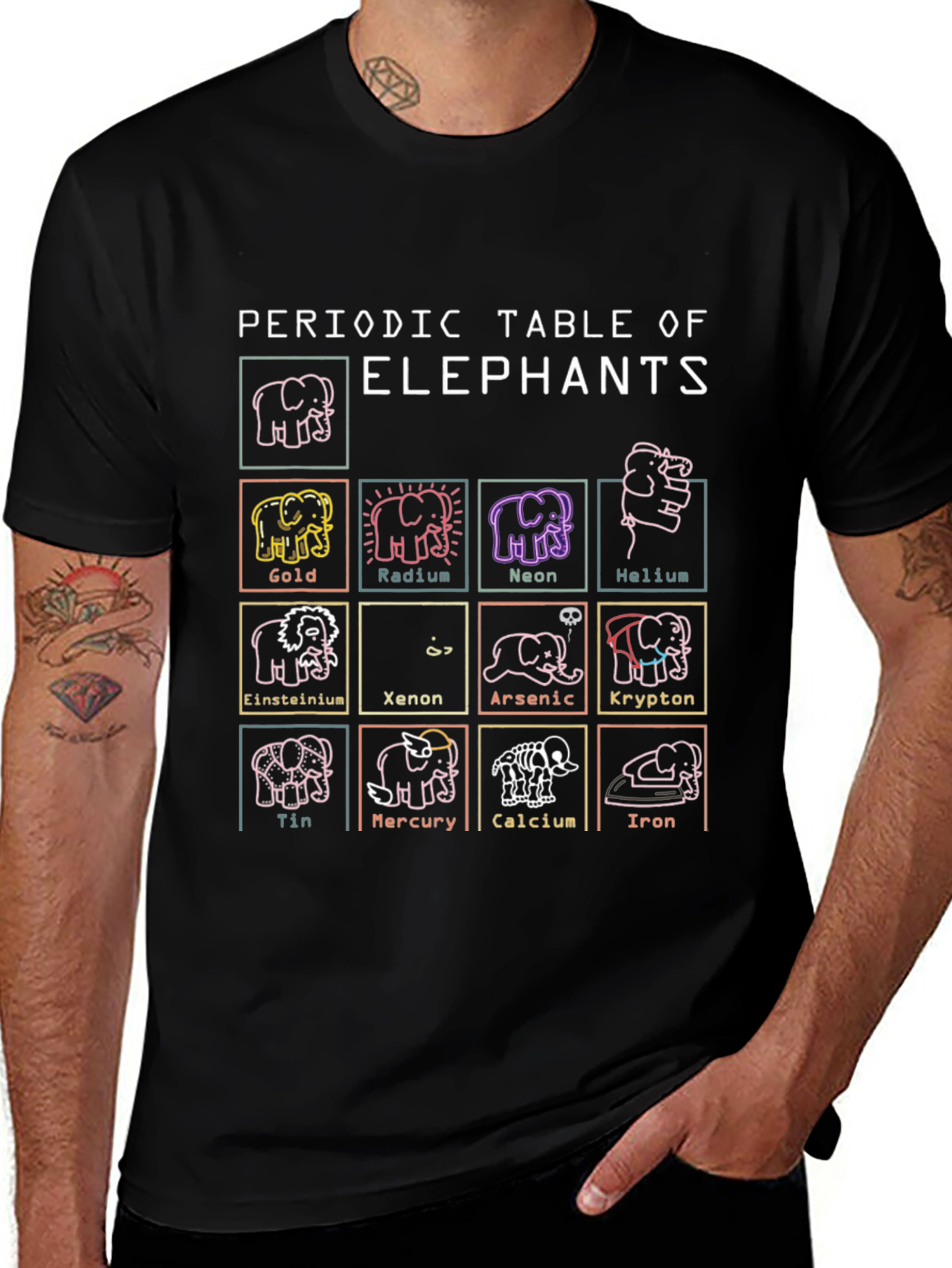 Periodic Table of Elephants Graphic T-Shirt