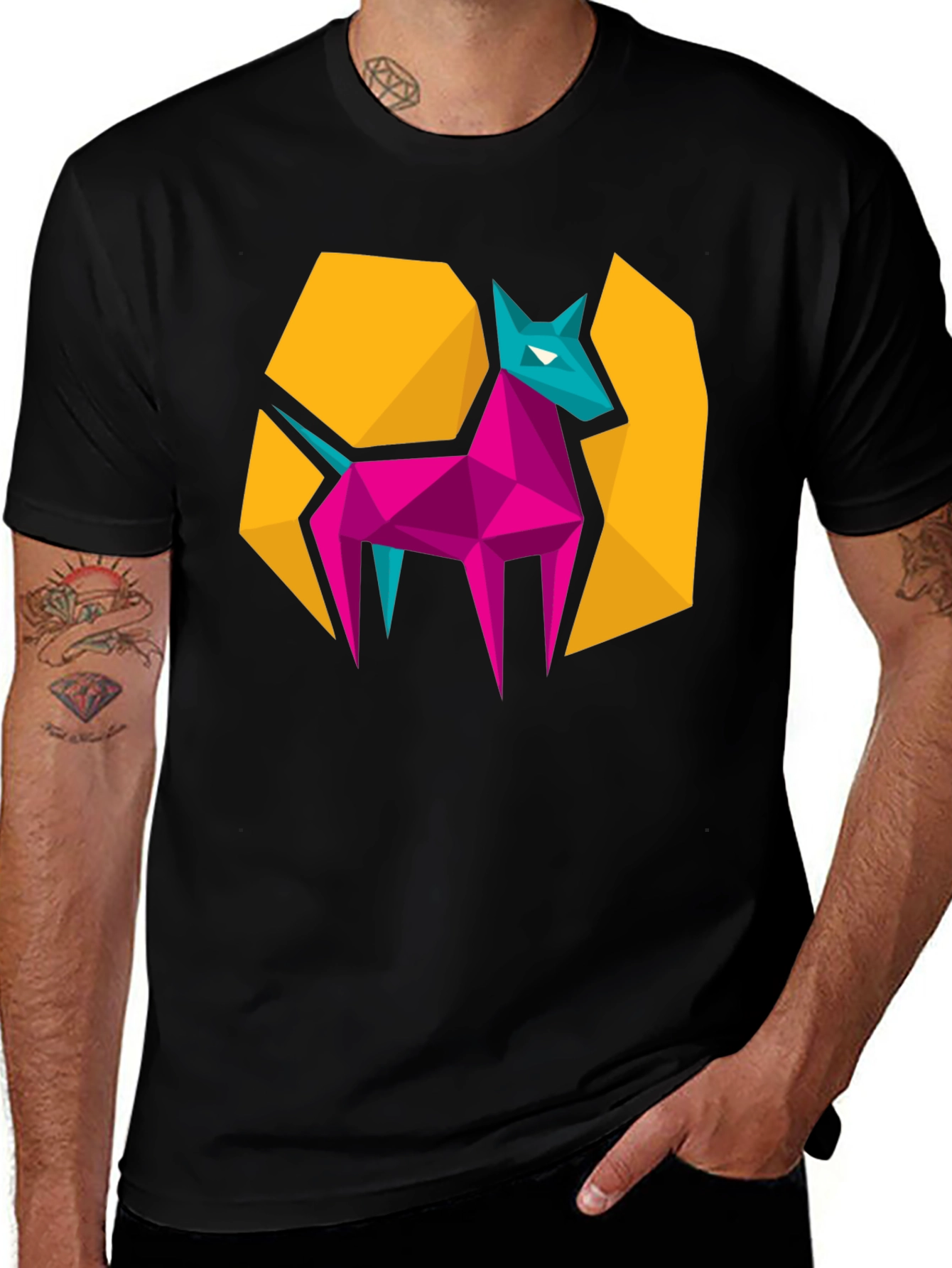 Variant 29 of Geometric Animal Graphic Tee - Modern Design