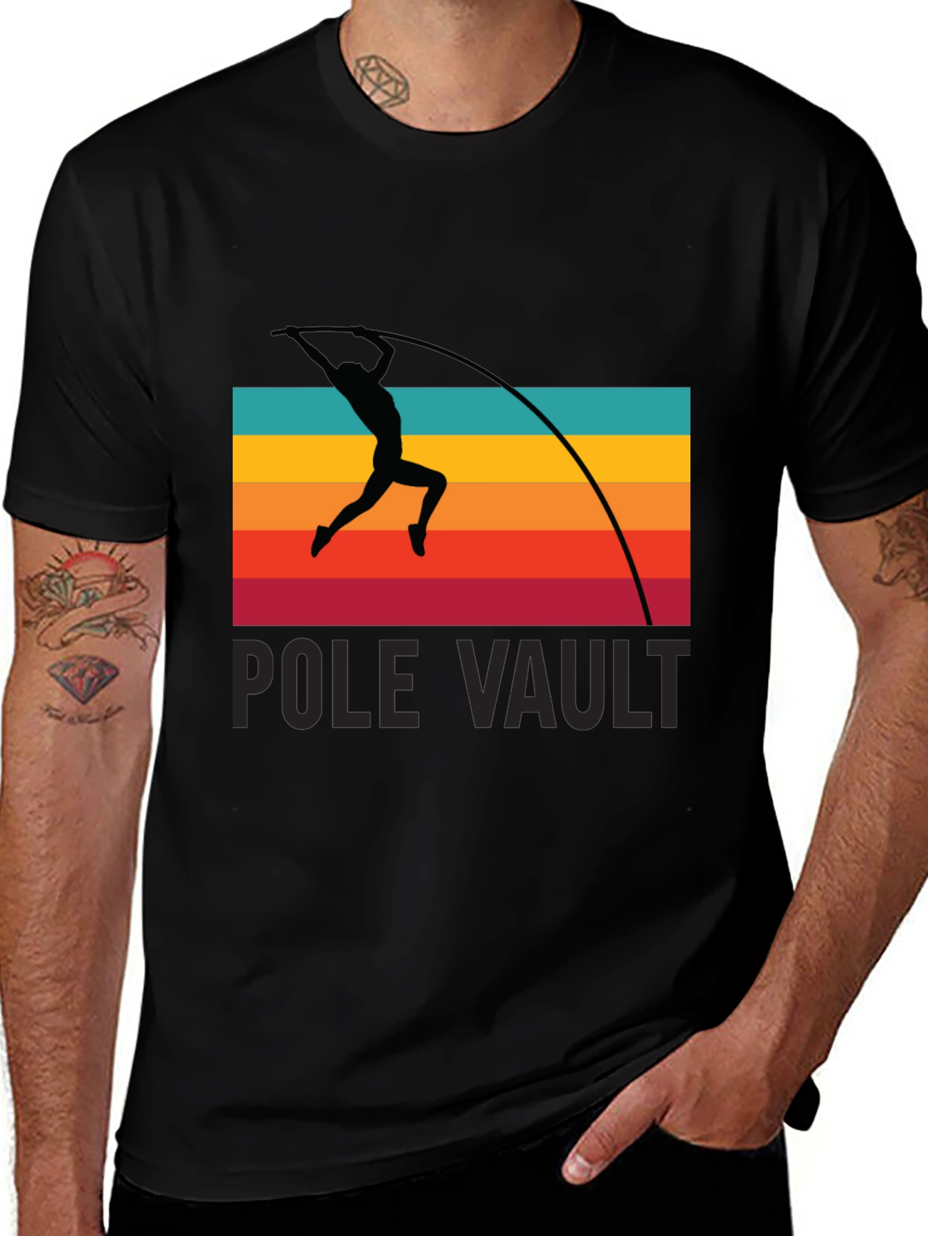 Retro Pole Vault T-Shirt - Vintage Athletic Design