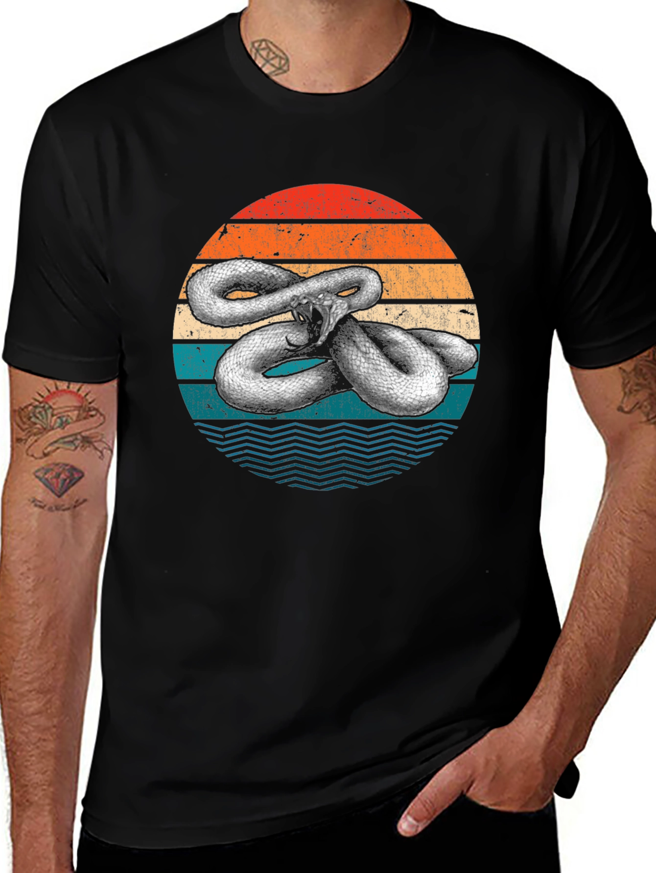 Variant 21 of Retro Snake T-Shirt - Vintage Style Graphic Tee
