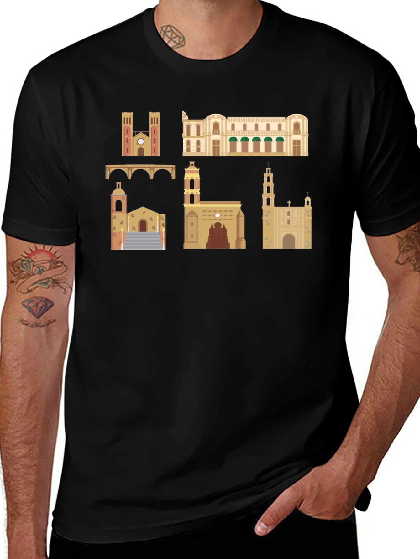 Variant 10 of Architecture T-Shirt: Cultural Landmarks Tee