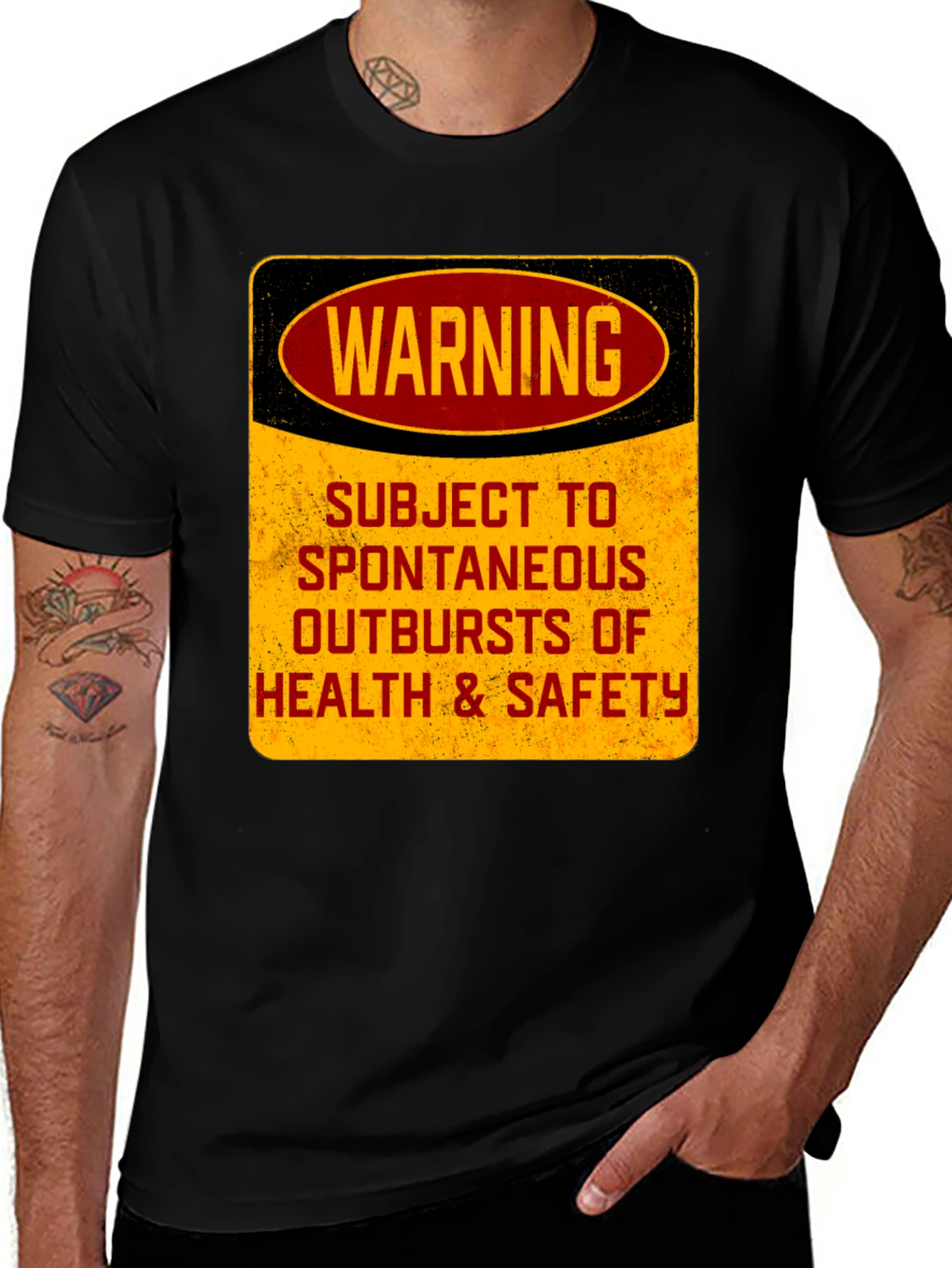 Variant 24 of Warning: Spontaneous Outbursts T-Shirt - Funny Health & Safety Tee