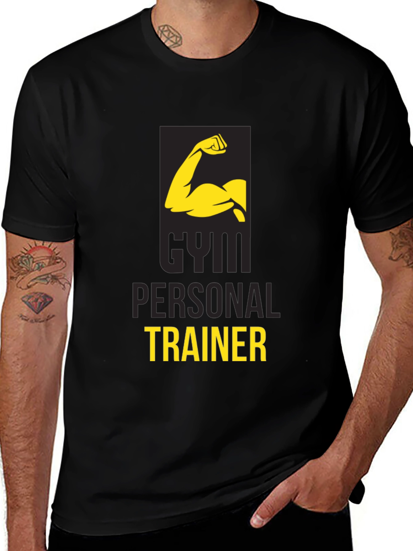 Variant 8 of Gym Personal Trainer Black Graphic T-Shirt