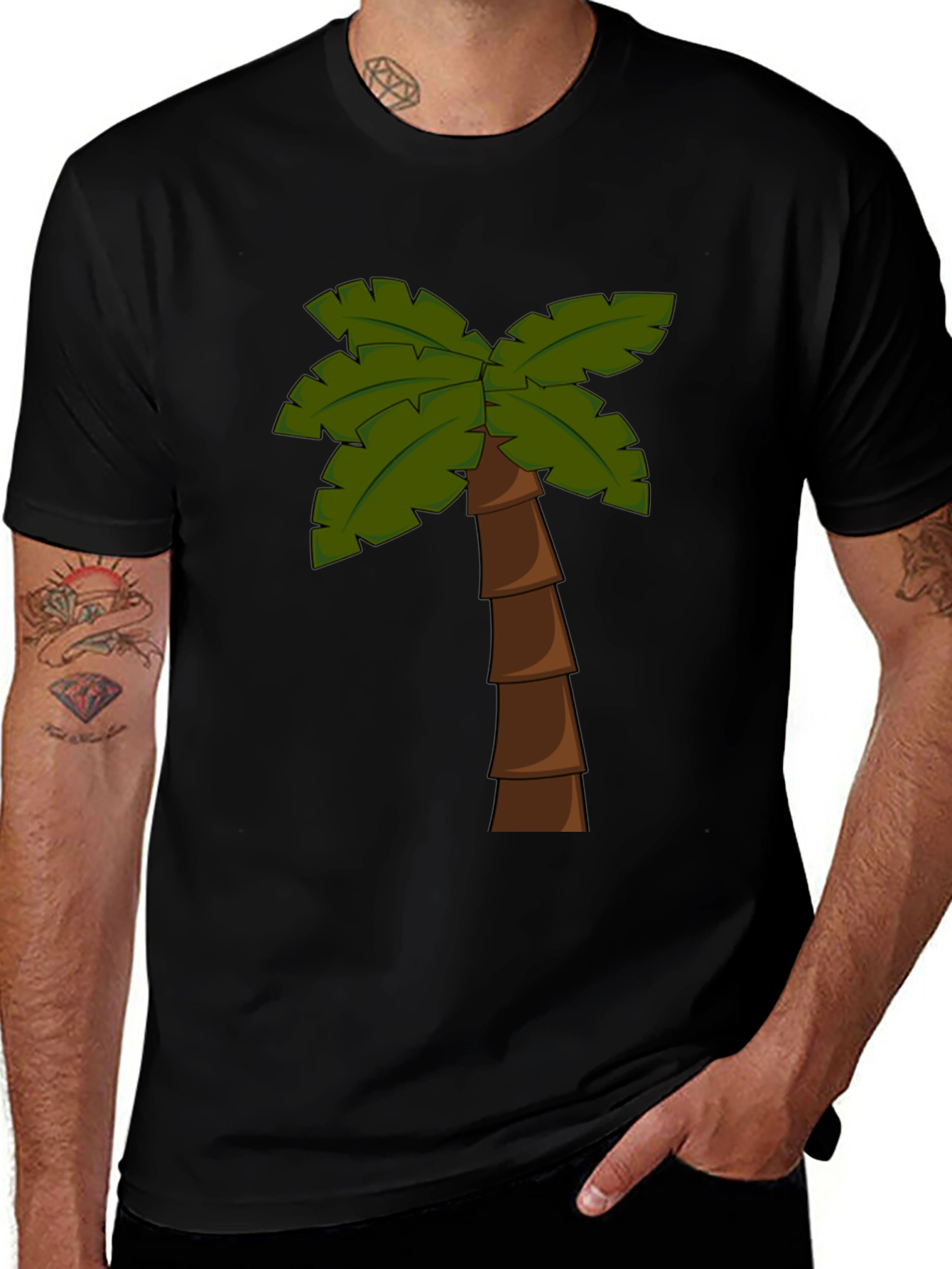 Variant 6 of Palm Tree Graphic T-Shirt - Tropical Vibes