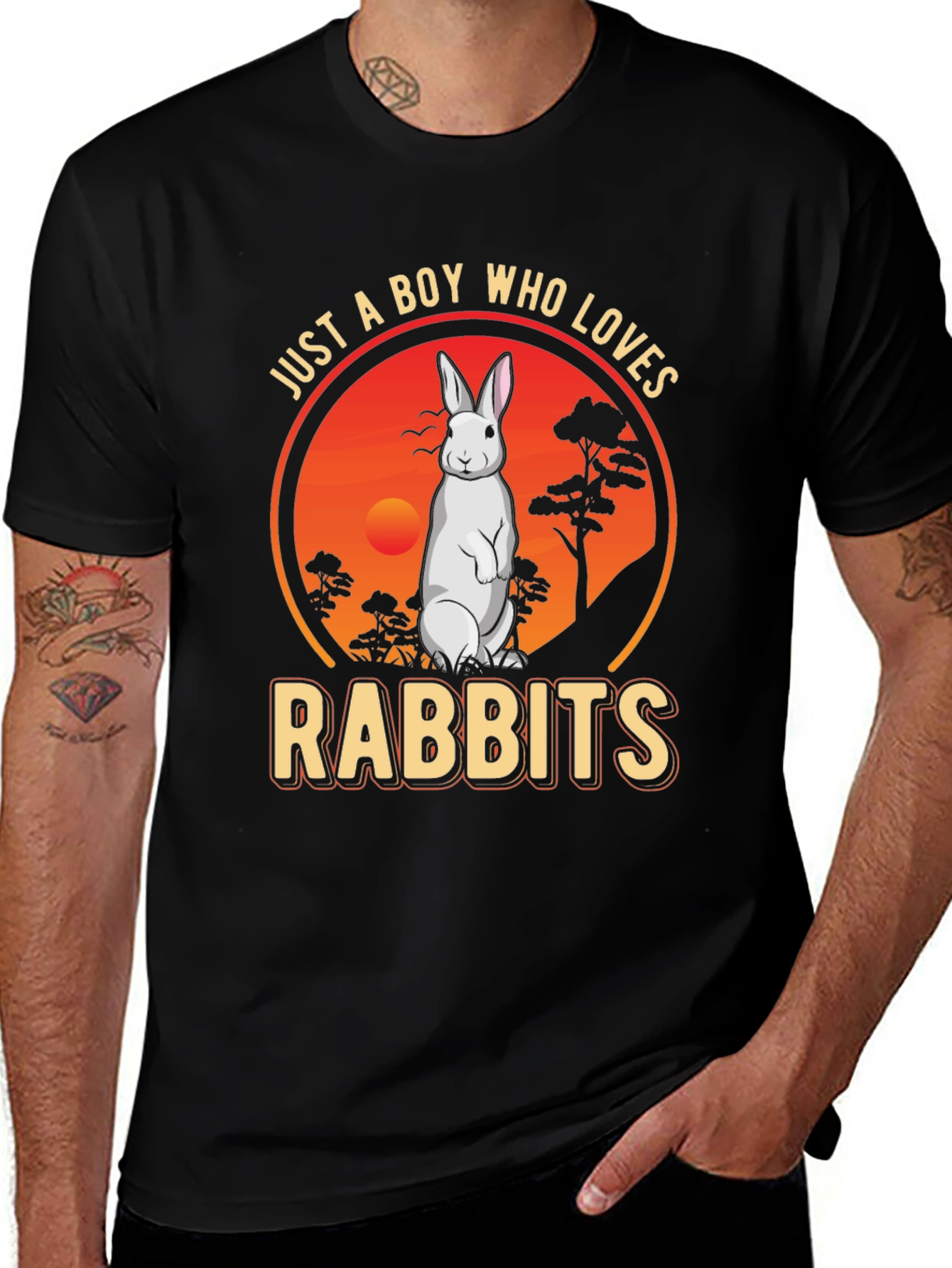 Variant 28 of Boy Who Loves Rabbits Graphic T-Shirt
