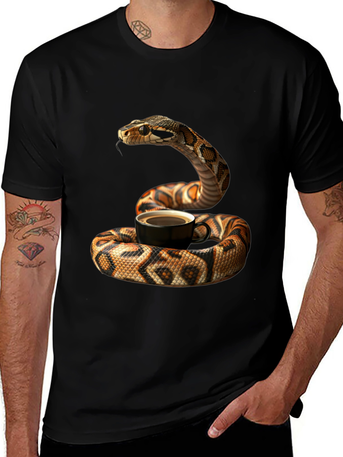 Variant 9 of Snake & Coffee Graphic Tee