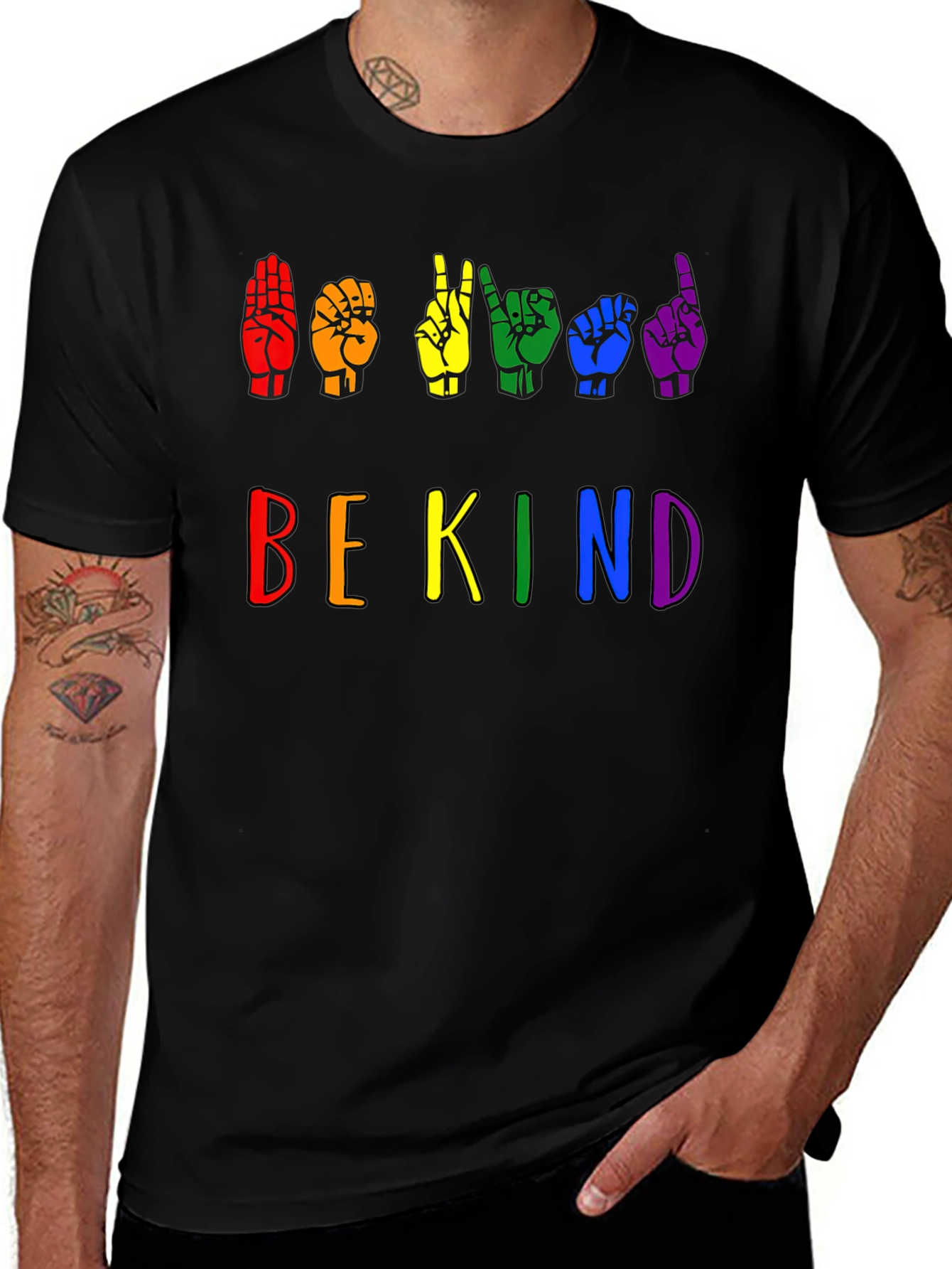 Variant 17 of Be Kind Sign Language Pride T-Shirt