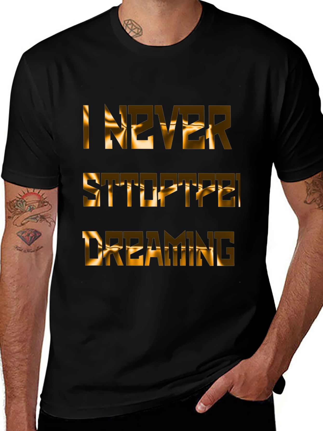 Variant 5 of Inspirational "Never Stop Dreaming" Graphic T-Shirt