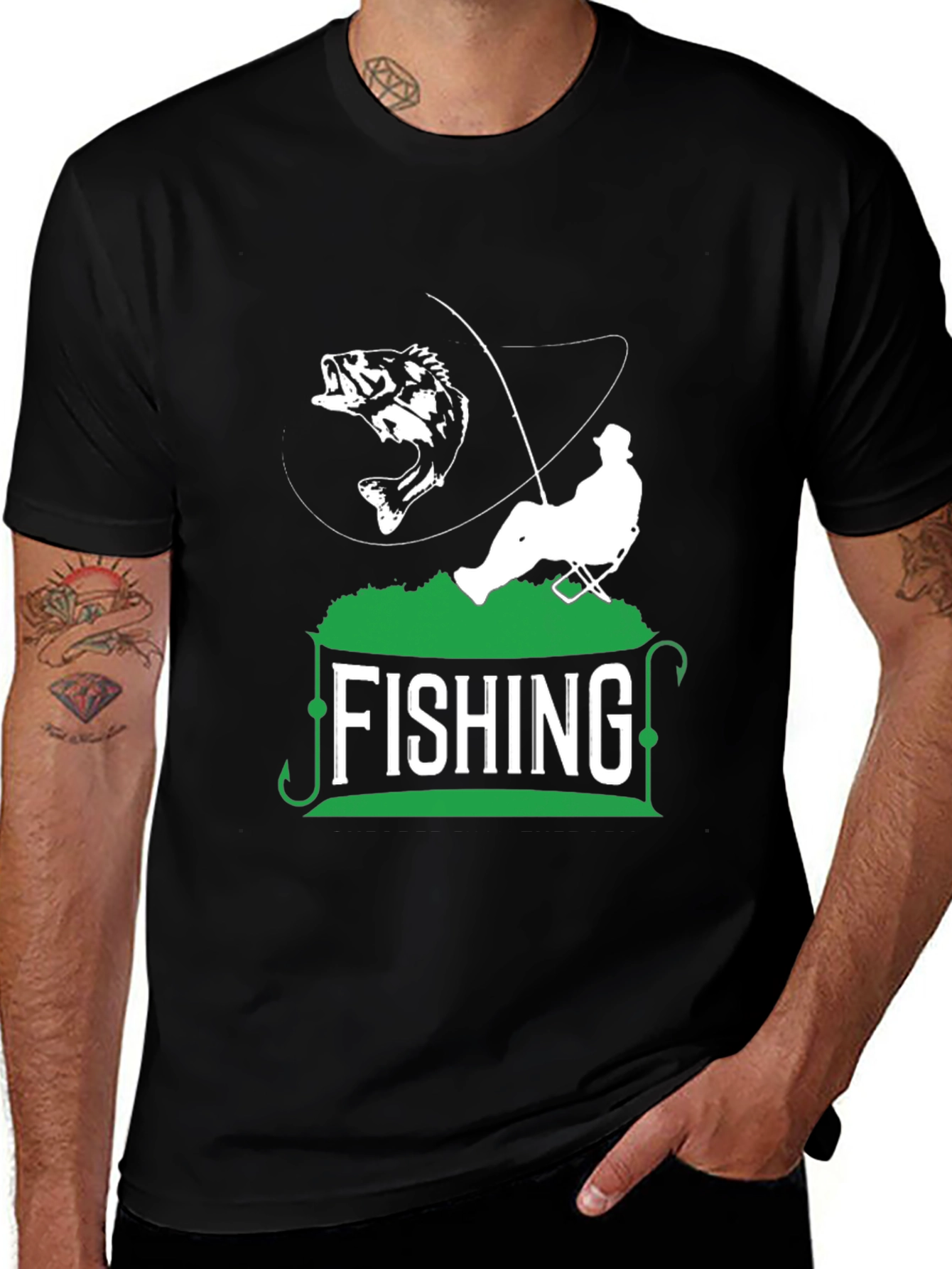 Variant 17 of Fishing Graphic T-Shirt - Bass Design