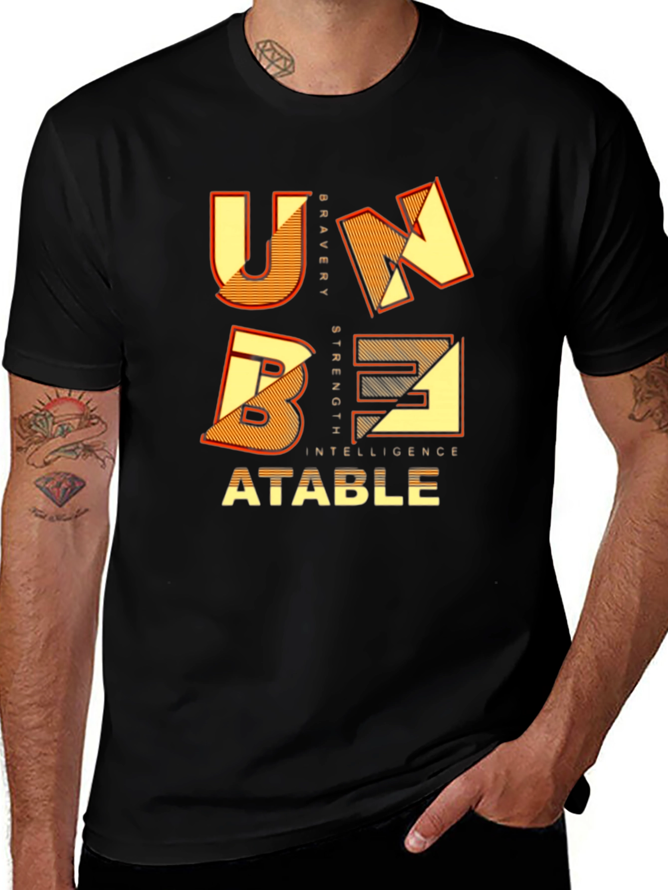 Variant 10 of Unbeatable Graphic T-Shirt - Bravery, Strength, Intelligence